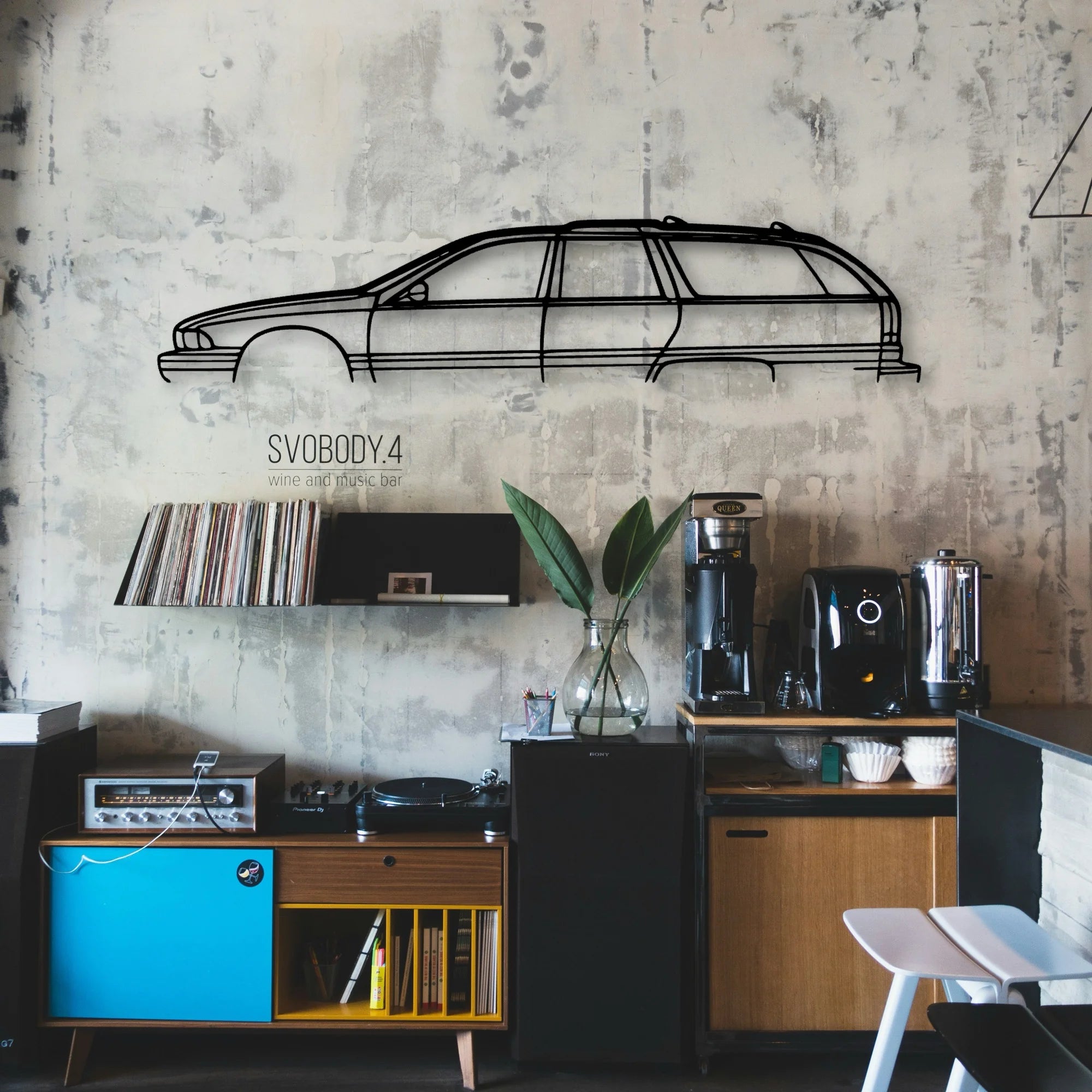 Roadmaster 1996 Wagon Classic Silhouette Metal Wall Art - Automotive Garage Decor
