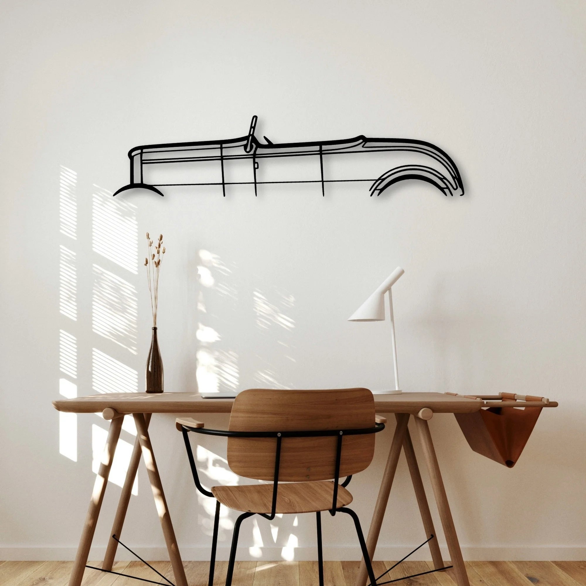 Roadster 1932 2 Classic Silhouette Metal Wall Art - Automotive Garage Decor