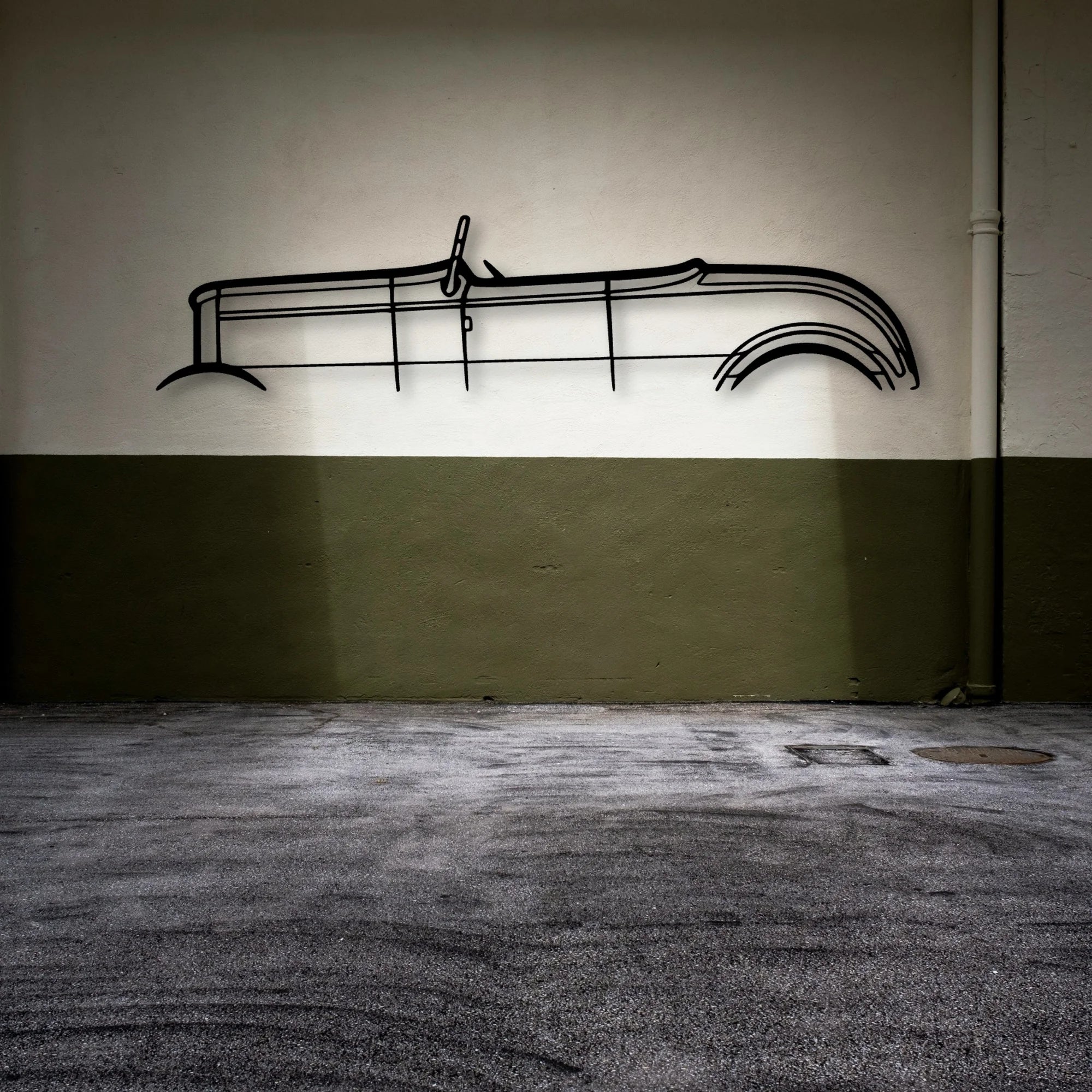 Roadster 1932 2 Classic Silhouette Metal Wall Art - Automotive Garage Decor