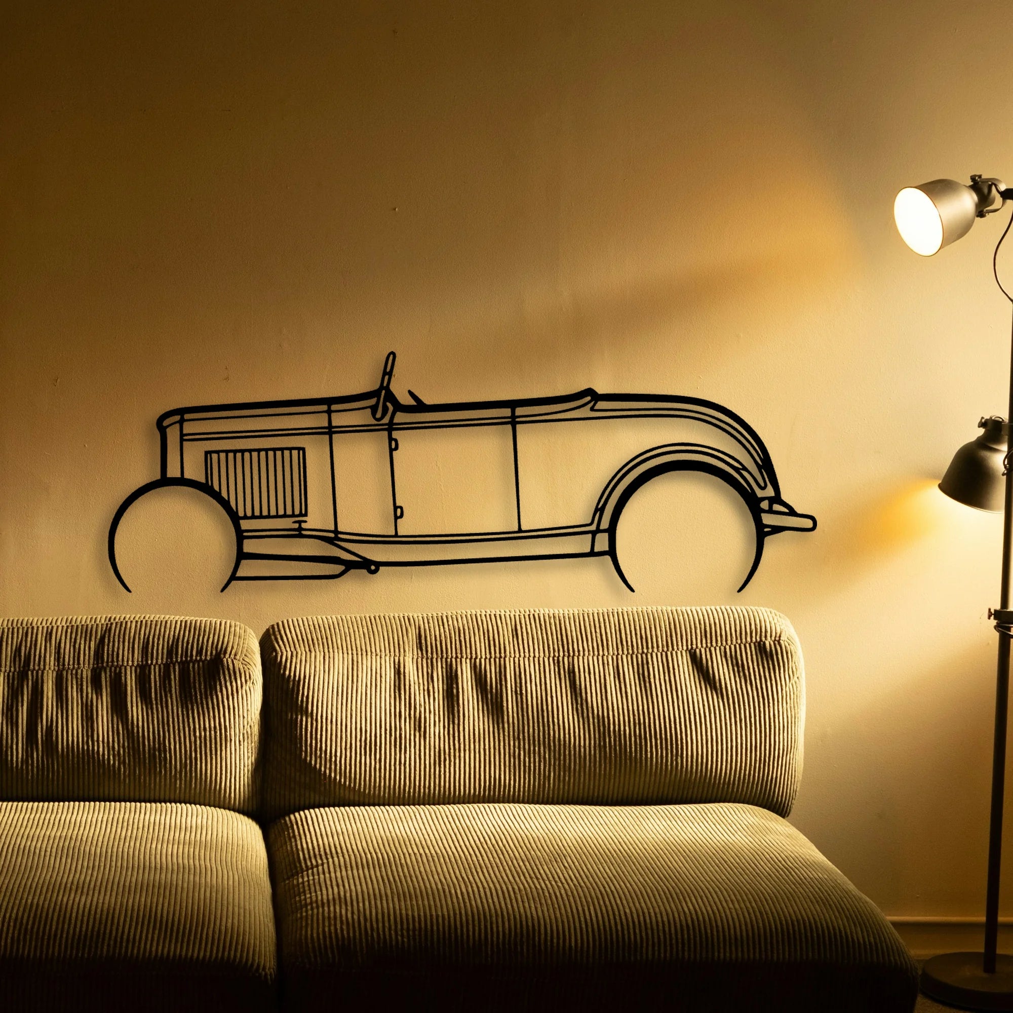Roadster 1932 3 Classic Silhouette Metal Wall Art - Automotive Garage Decor