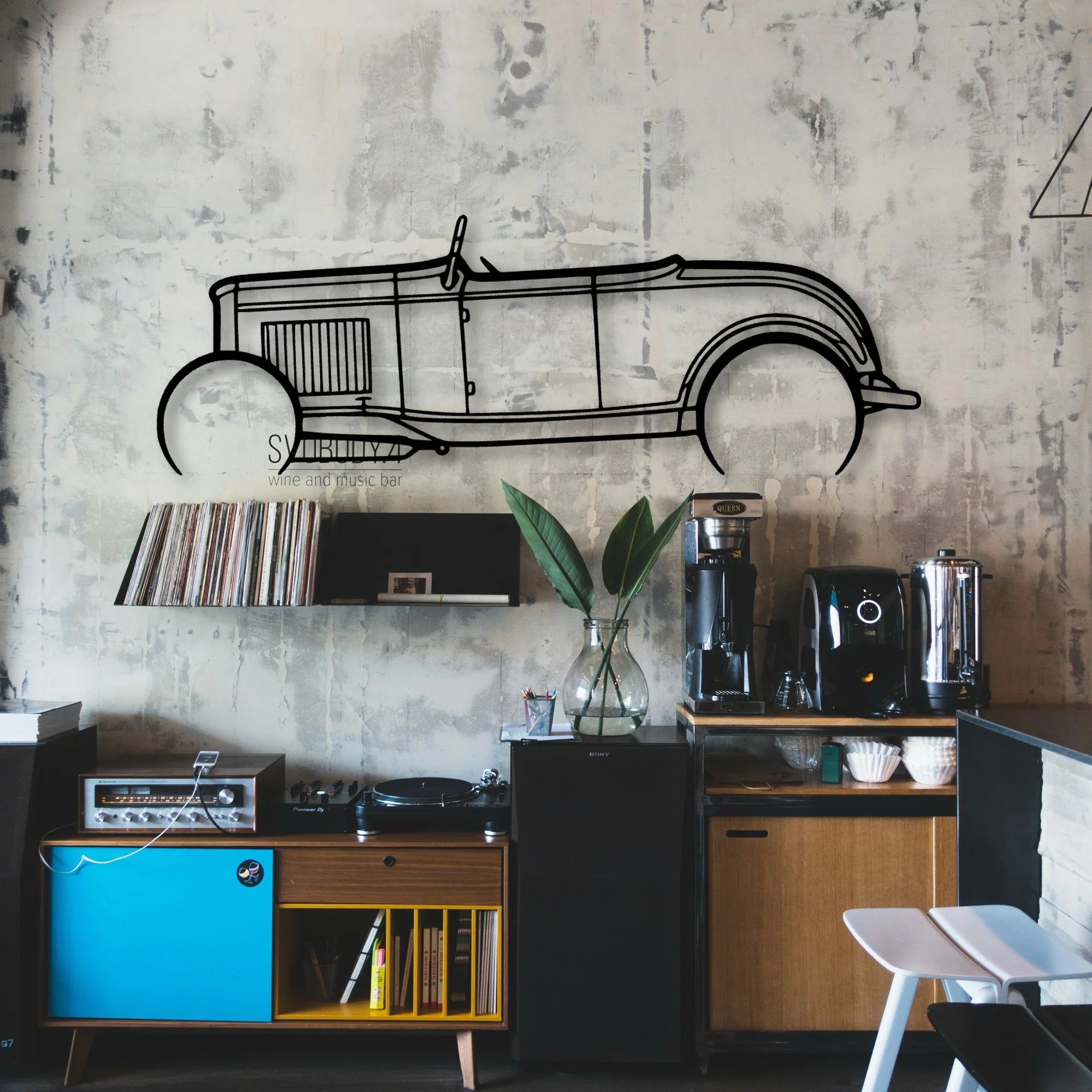 Roadster 1932 3 Classic Silhouette Metal Wall Art - Automotive Garage Decor