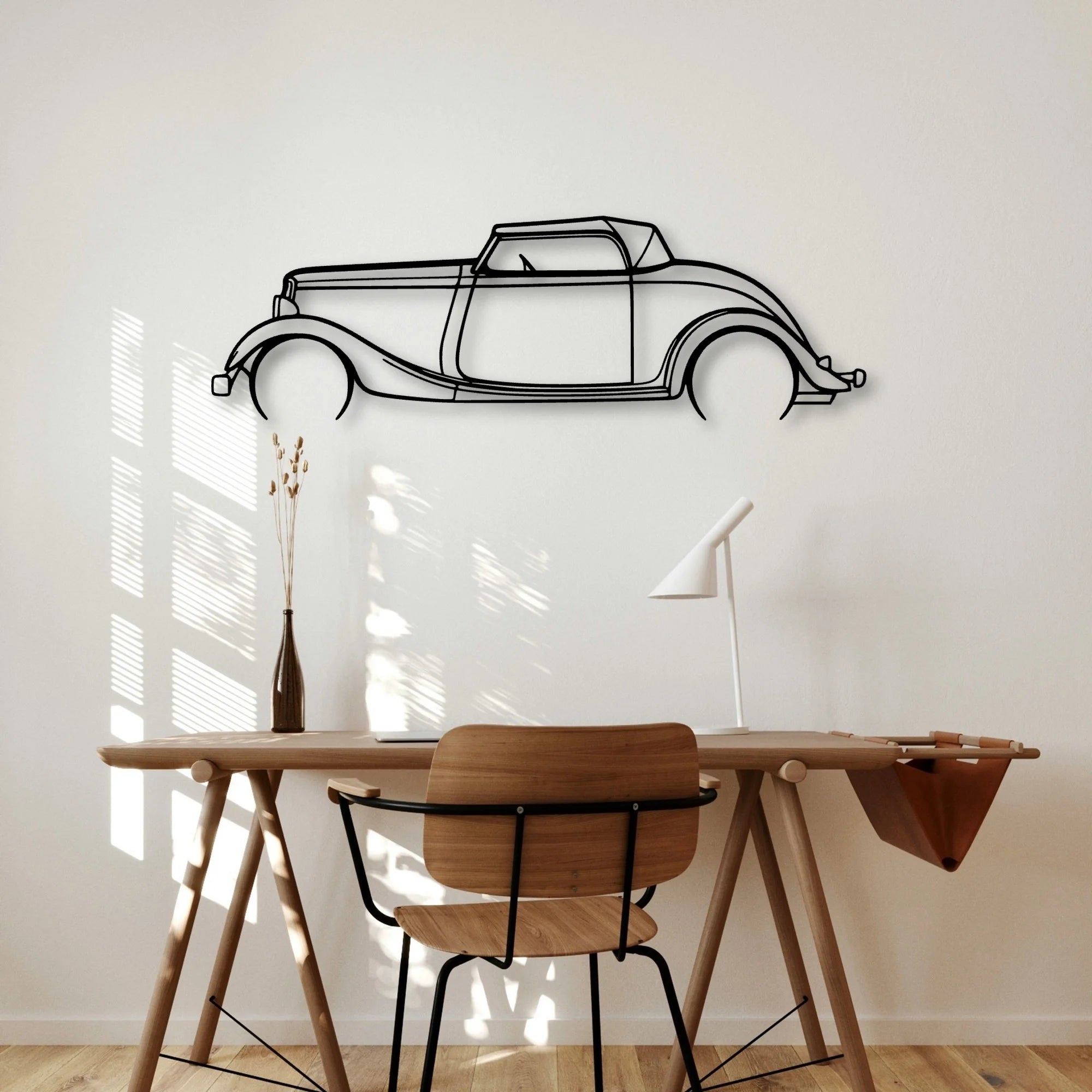 Roadster 1934 Classic Silhouette Metal Wall Art - Automotive Garage Decor