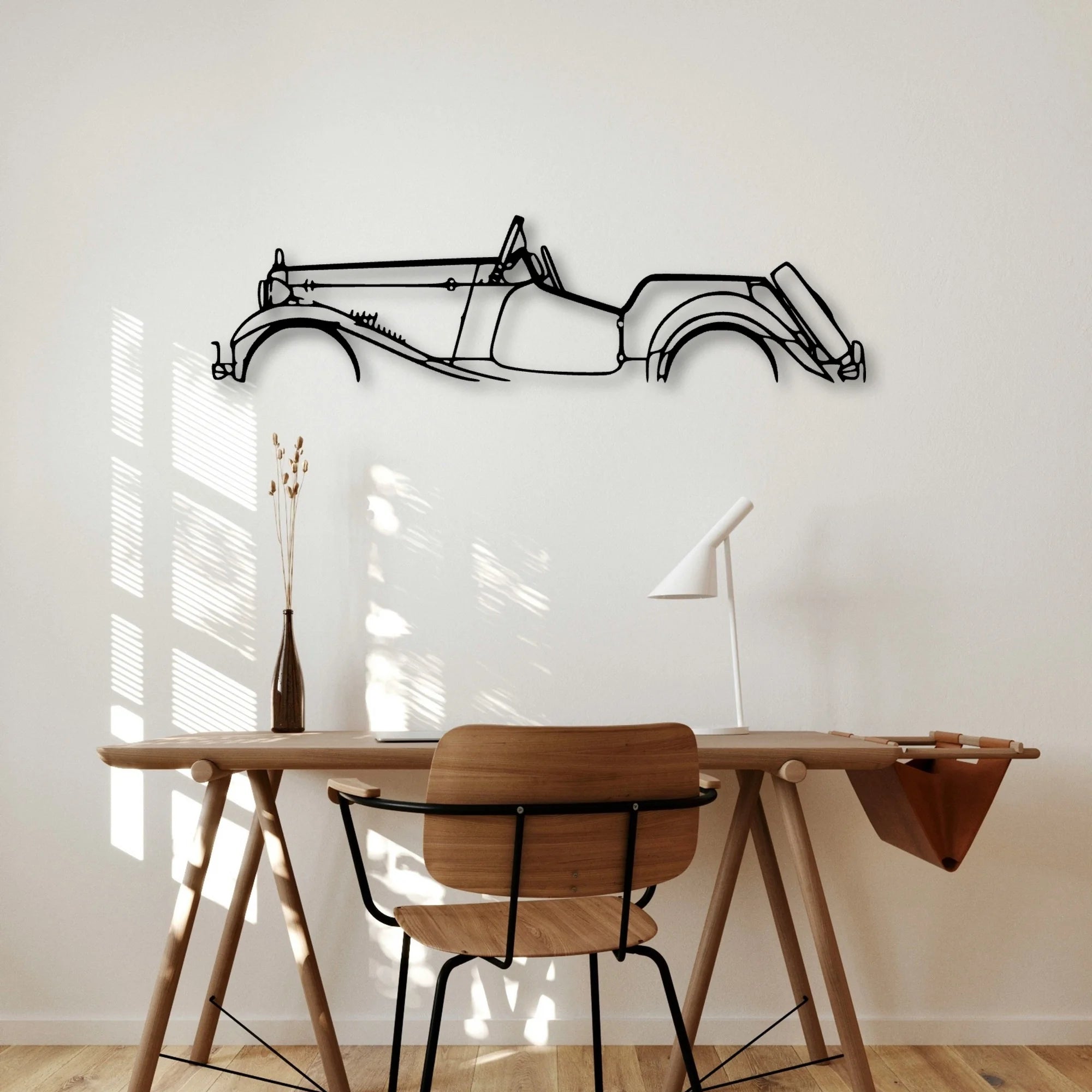Roadster 1952 Classic Silhouette Metal Wall Art - Automotive Garage Decor