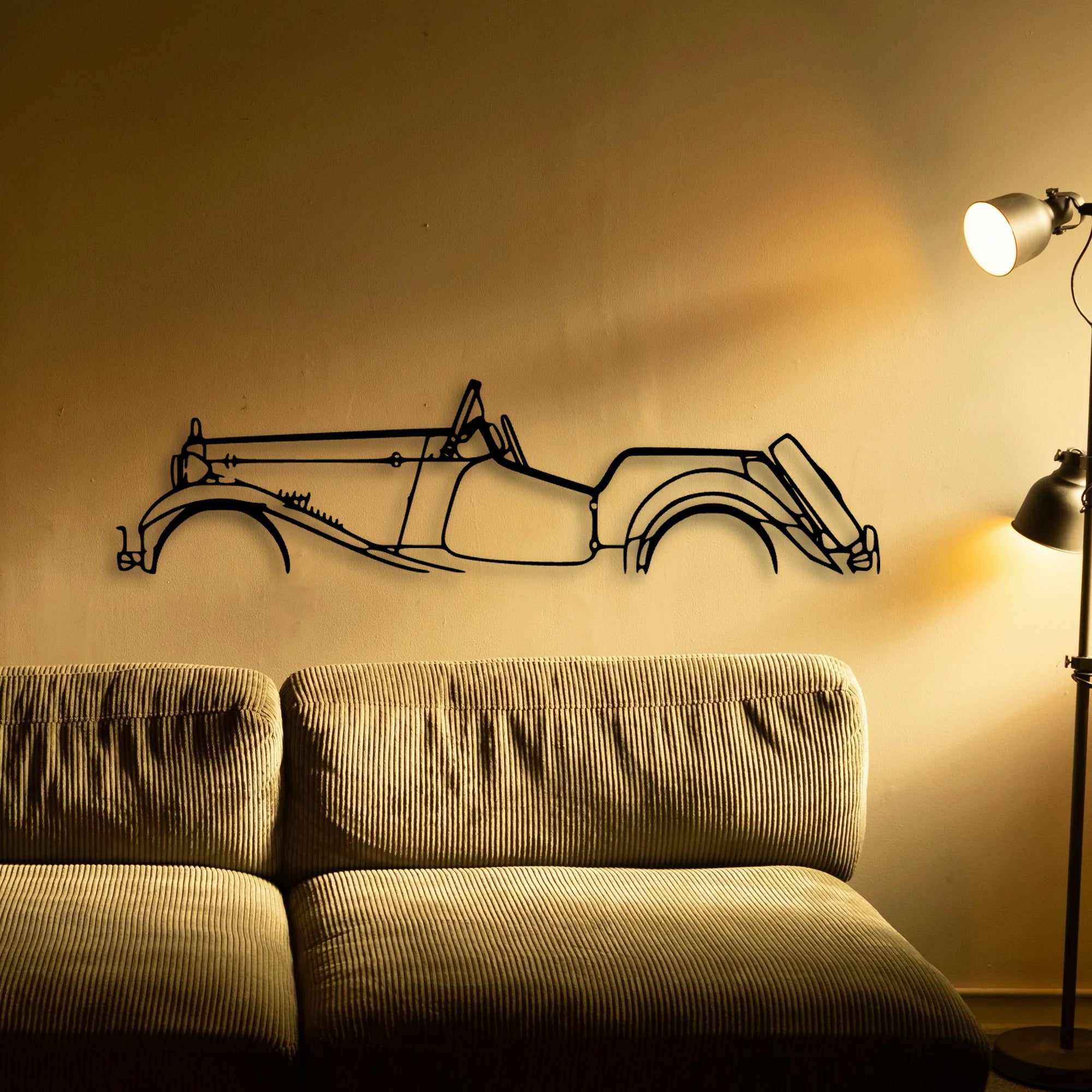Roadster 1952 Classic Silhouette Metal Wall Art - Automotive Garage Decor