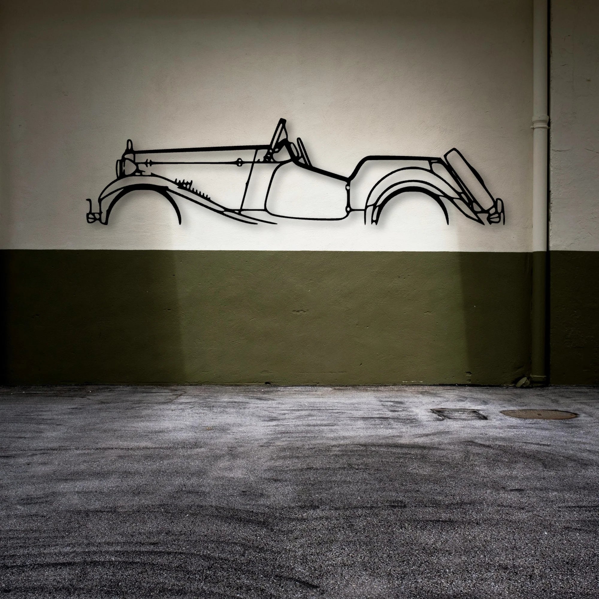 Roadster 1952 Classic Silhouette Metal Wall Art - Automotive Garage Decor