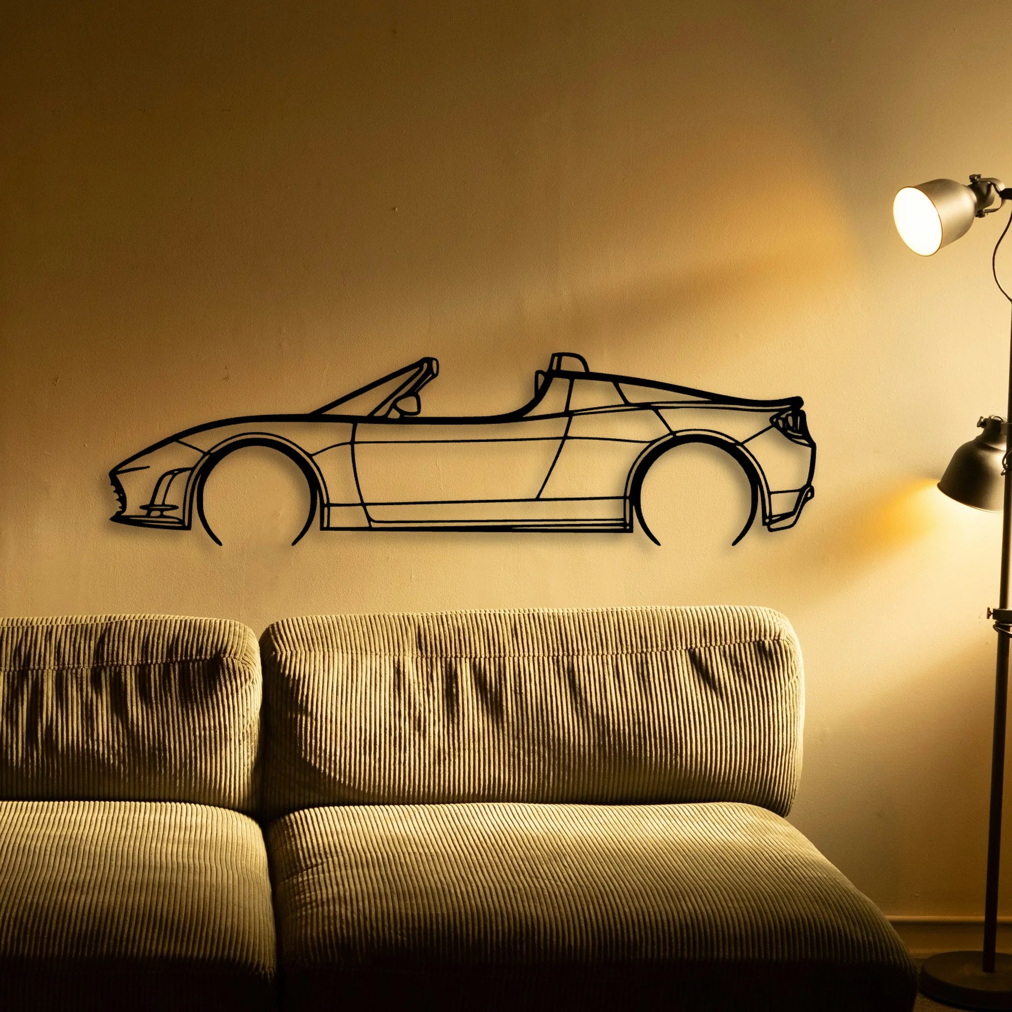Roadster 2 5 Classic Silhouette Metal Wall Art - Automotive Garage Decor
