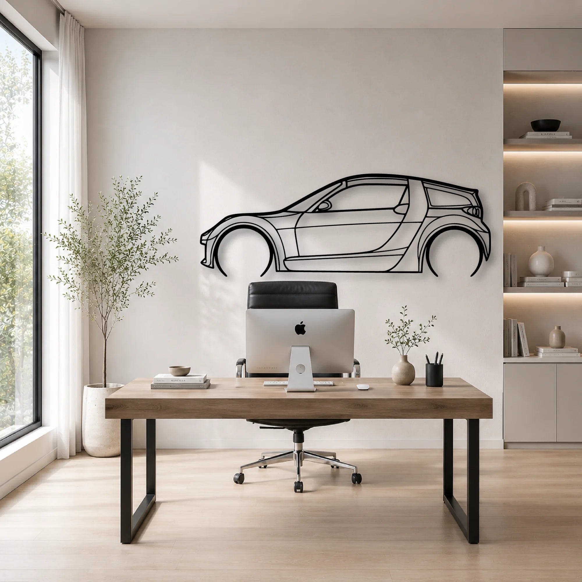 Roadster 2004 Classic Silhouette Metal Wall Art - Automotive Garage Decor