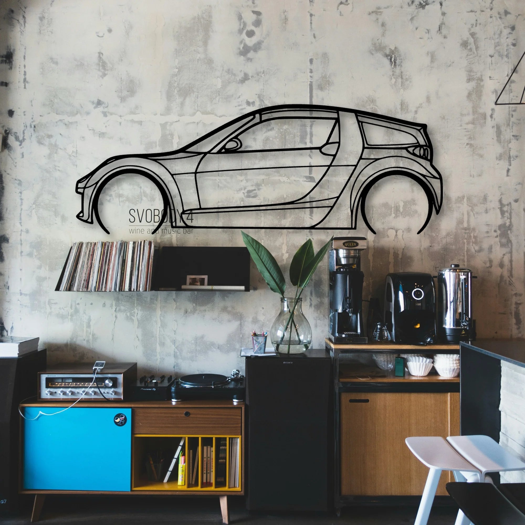 Roadster 2004 Classic Silhouette Metal Wall Art - Automotive Garage Decor