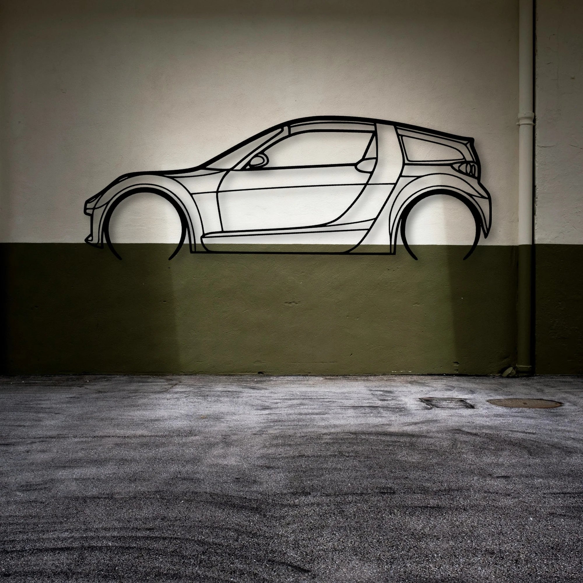 Roadster 2004 Classic Silhouette Metal Wall Art - Automotive Garage Decor