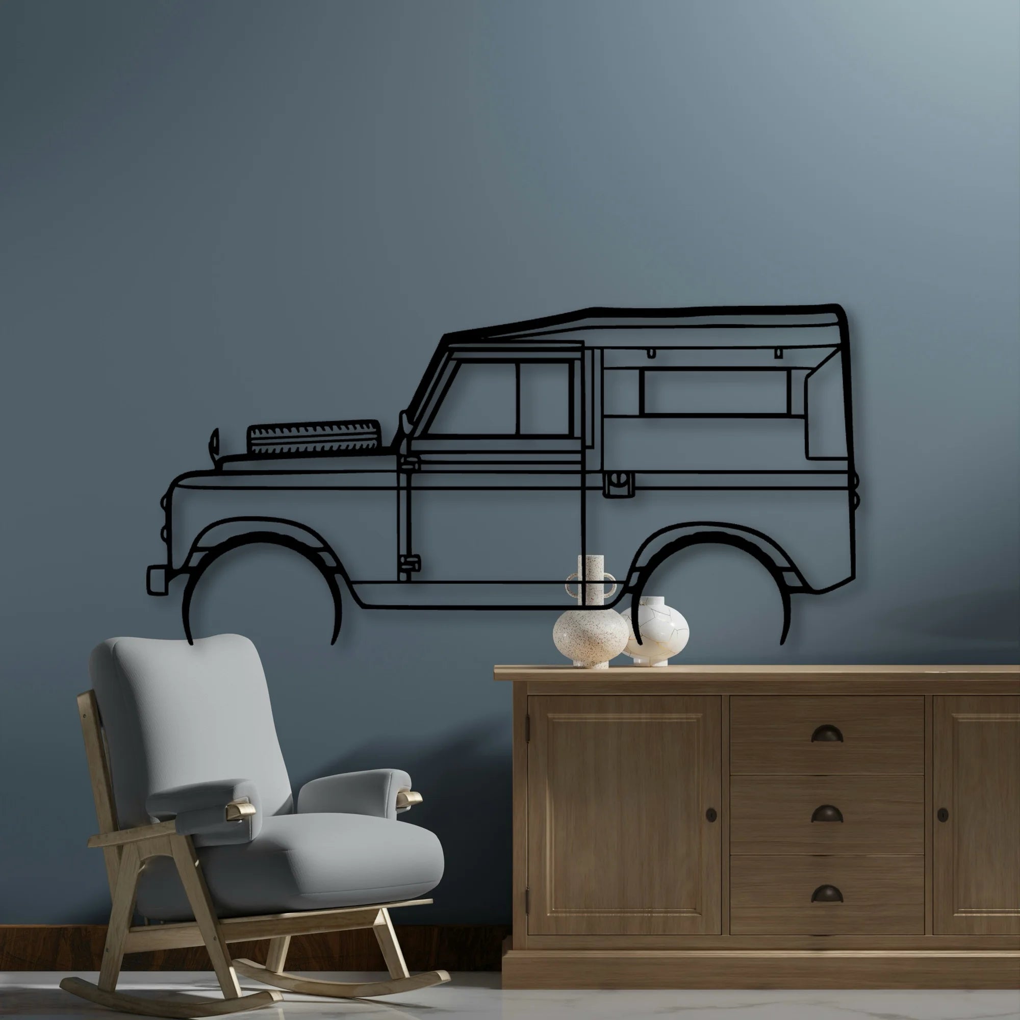 Rover Series 2 1961 Classic Silhouette Metal Wall Art - Automotive Garage Decor