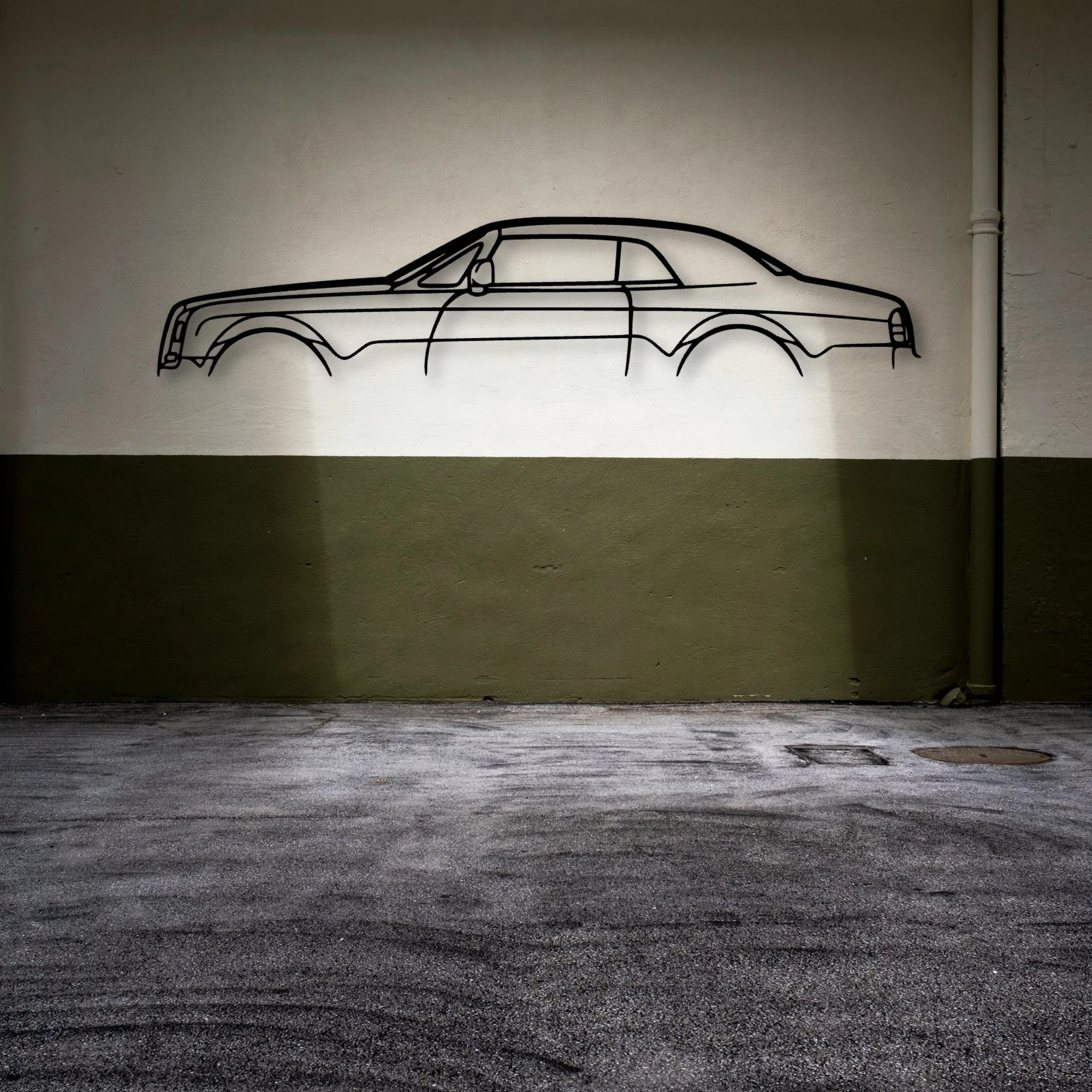 Royce Phantom Coupe Classic Silhouette Metal Wall Art - Automotive Garage Decor