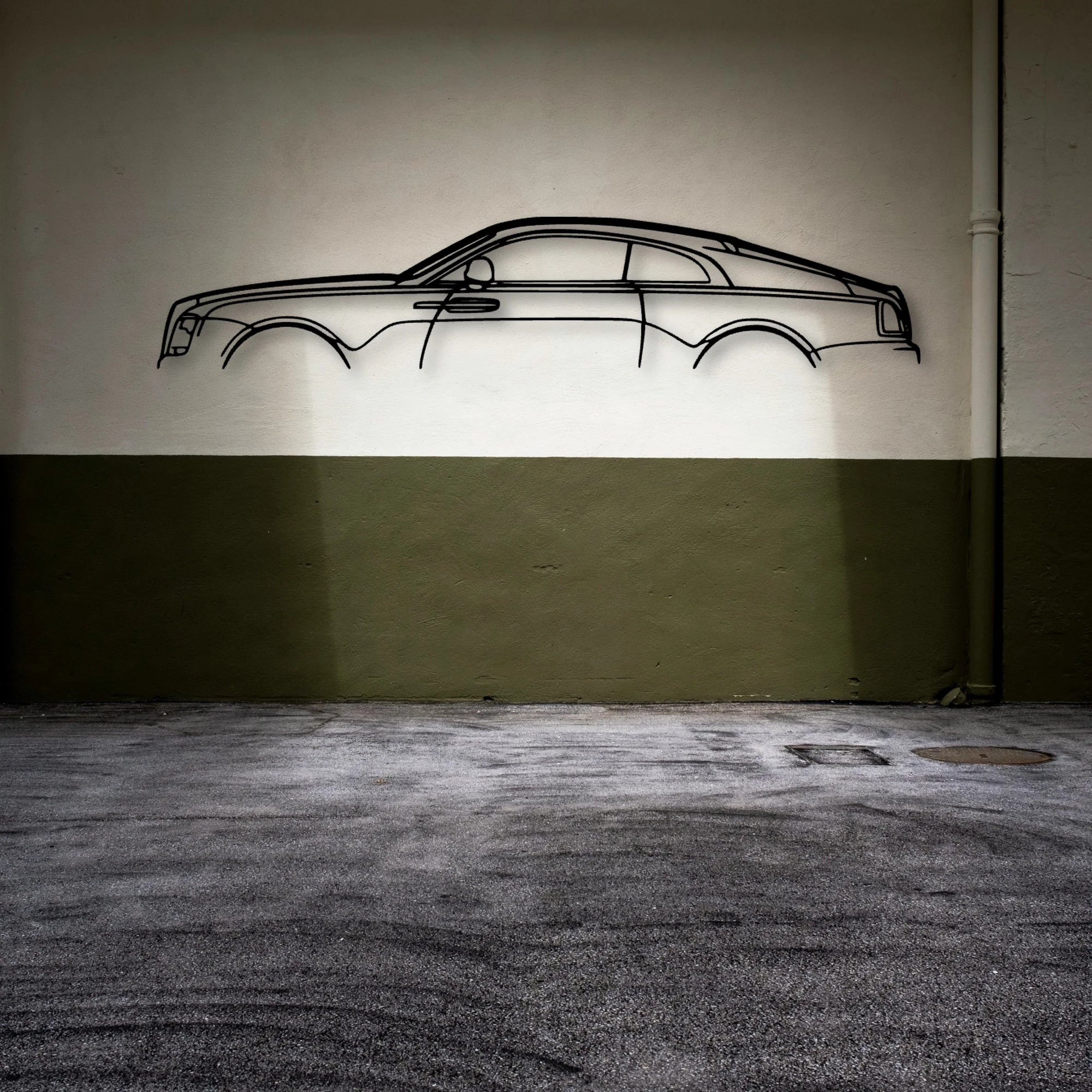 Royce Wraith Classic Silhouette Metal Wall Art - Automotive Garage Decor