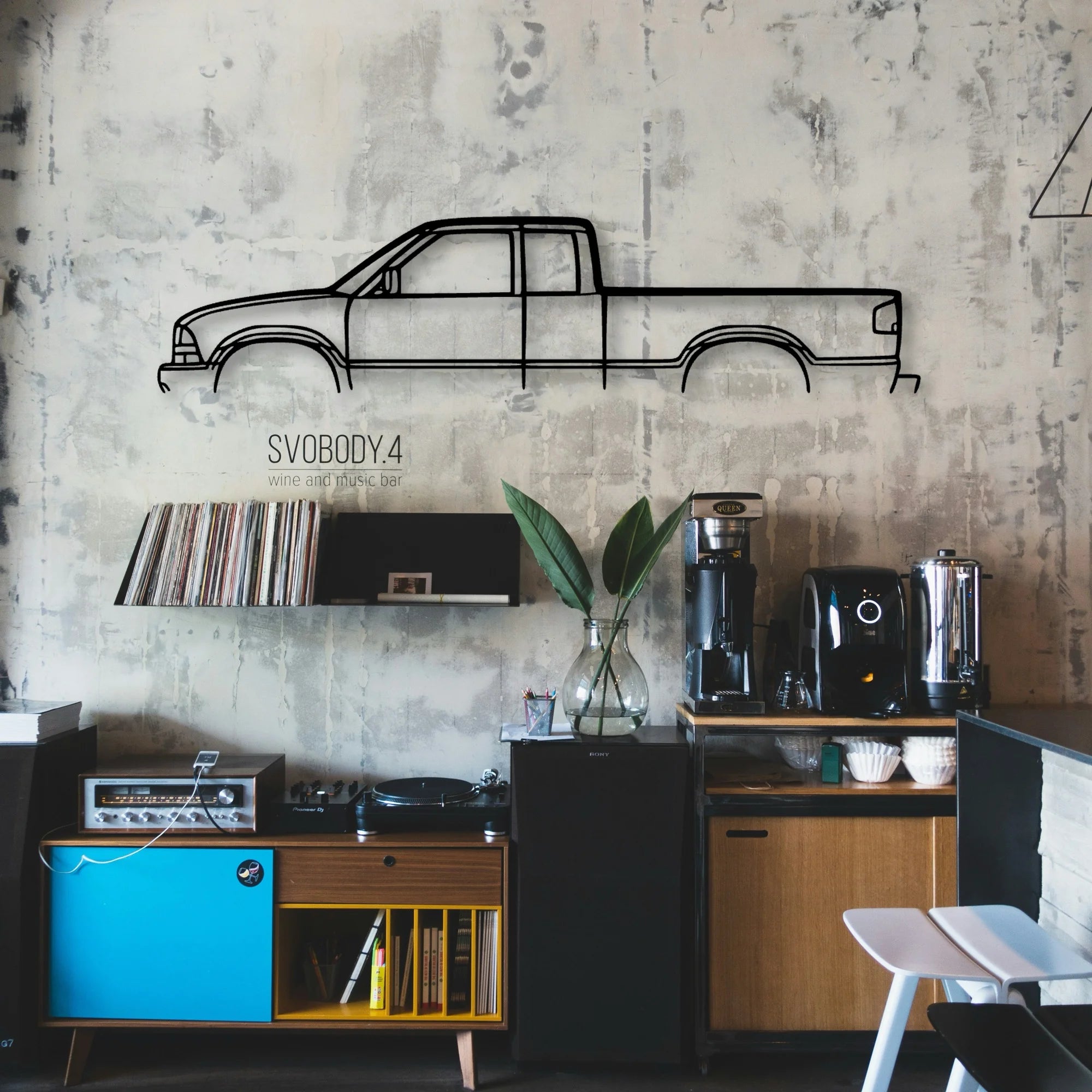 S10 2001 Classic Silhouette Metal Wall Art - Automotive Garage Decor