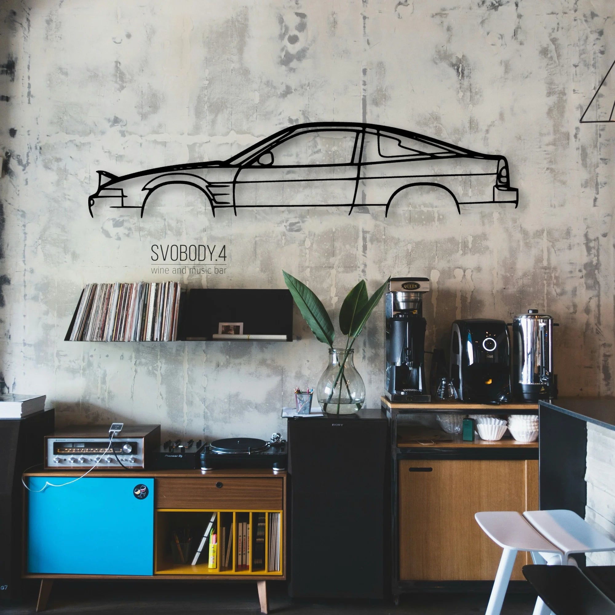 S13 180SX Classic Silhouette Metal Wall Art - Automotive Garage Decor