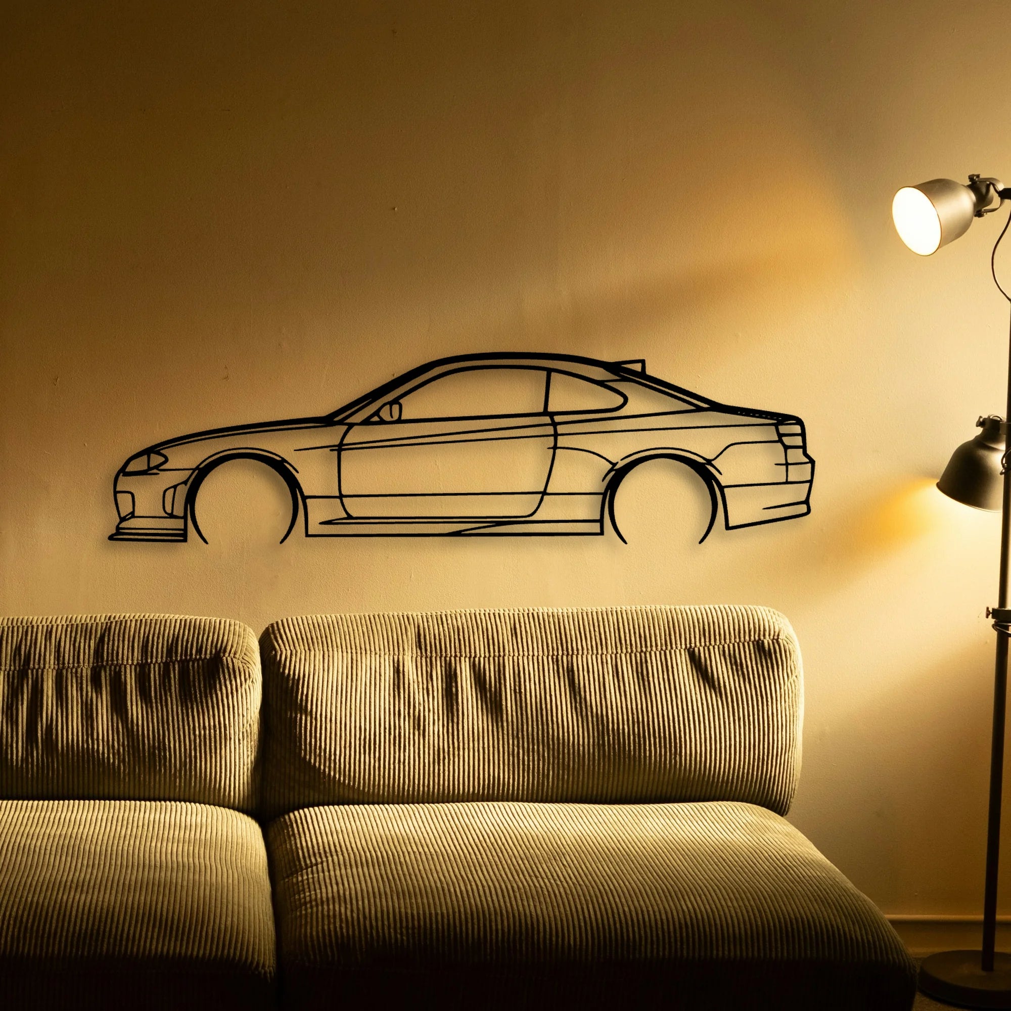S15 Silvia 2000 Classic Silhouette Metal Wall Art - Automotive Garage Decor