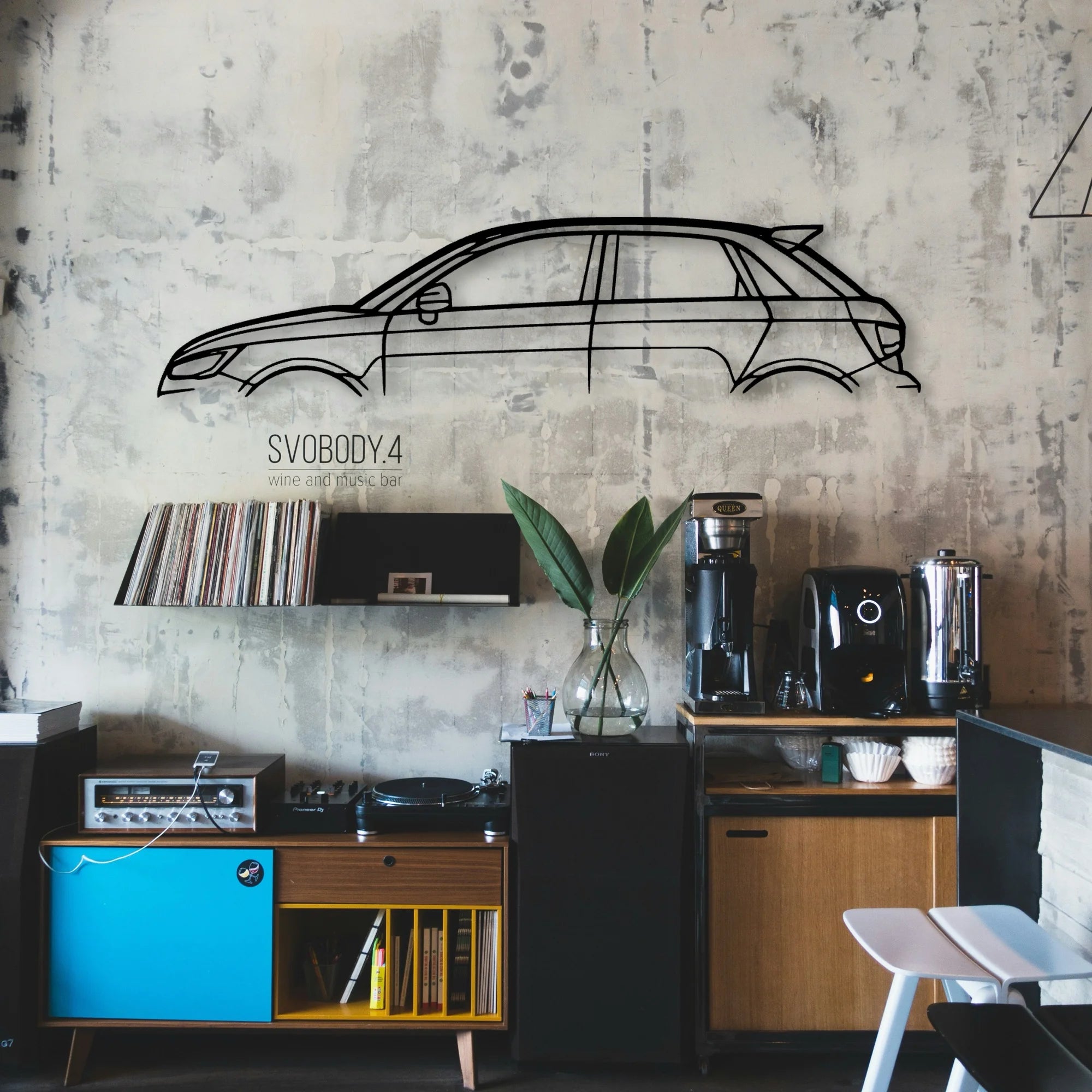 S1 2016 Classic Silhouette Metal Wall Art - Automotive Garage Decor