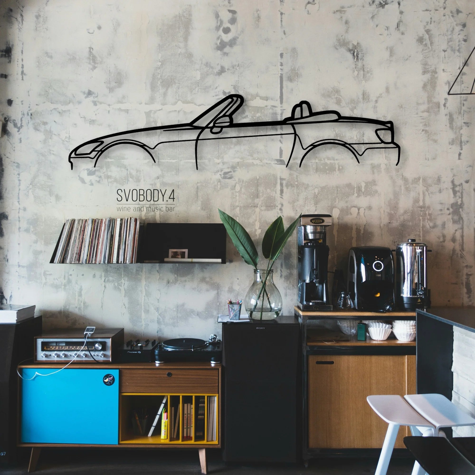 S2000 Classic Silhouette Metal Wall Art - Automotive Garage Decor
