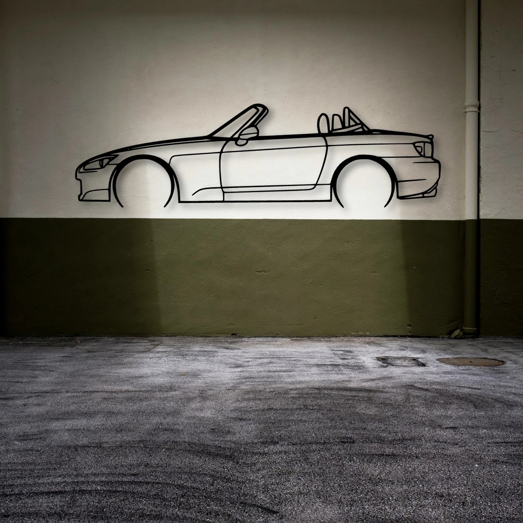 S2000 3 Classic Silhouette Metal Wall Art - Automotive Garage Decor