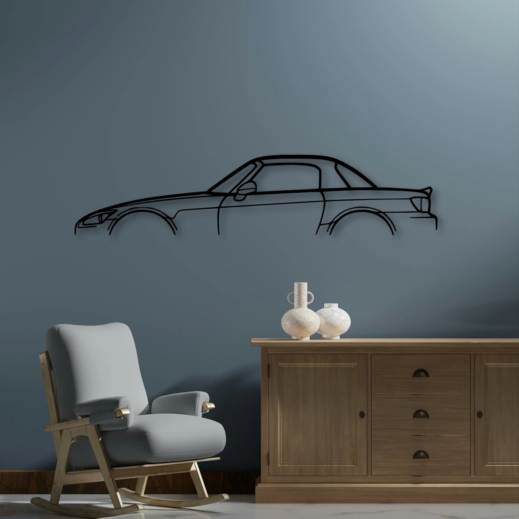 S2000 Hardtop 2003 Classic Silhouette Metal Wall Art - Automotive Garage Decor