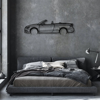 S3 Convertible 2015 Classic Silhouette Metal Wall Art - Automotive Garage Decor