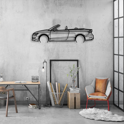 S3 Convertible 2015 Classic Silhouette Metal Wall Art - Automotive Garage Decor