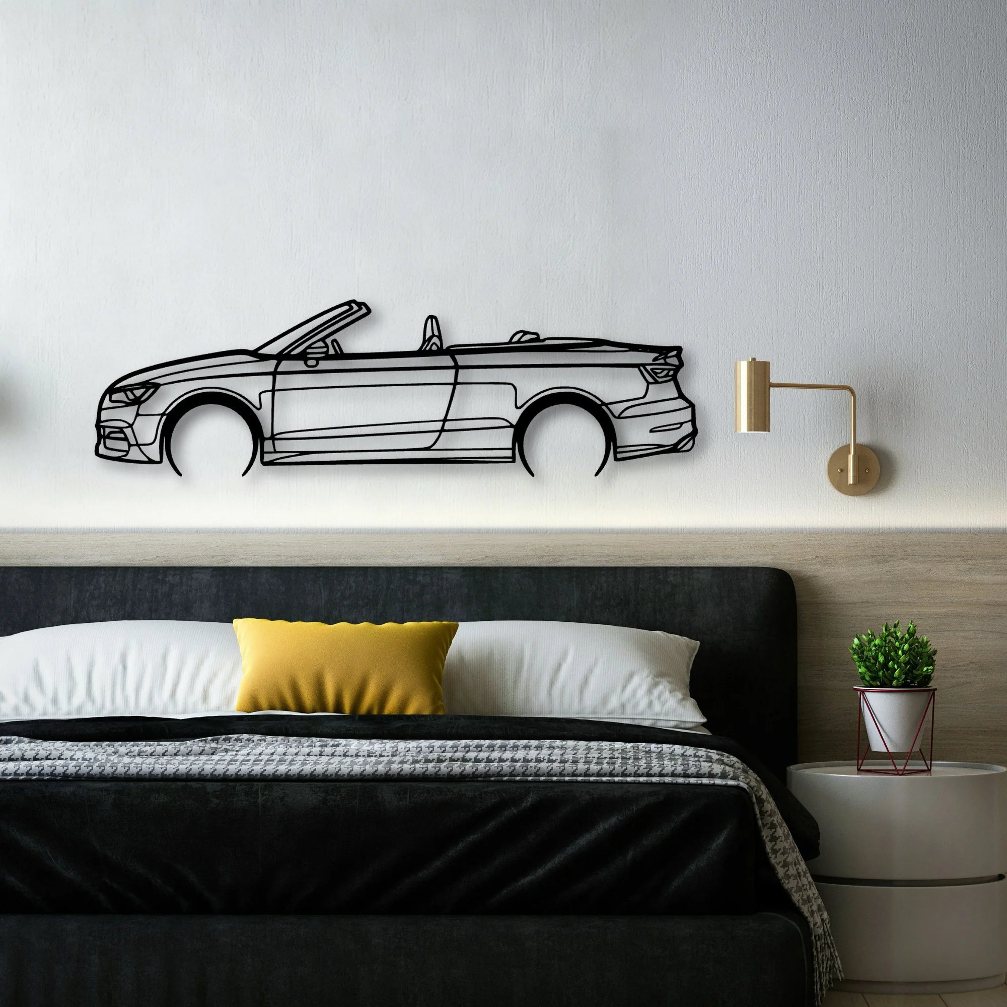S3 Convertible 2015 Classic Silhouette Metal Wall Art - Automotive Garage Decor