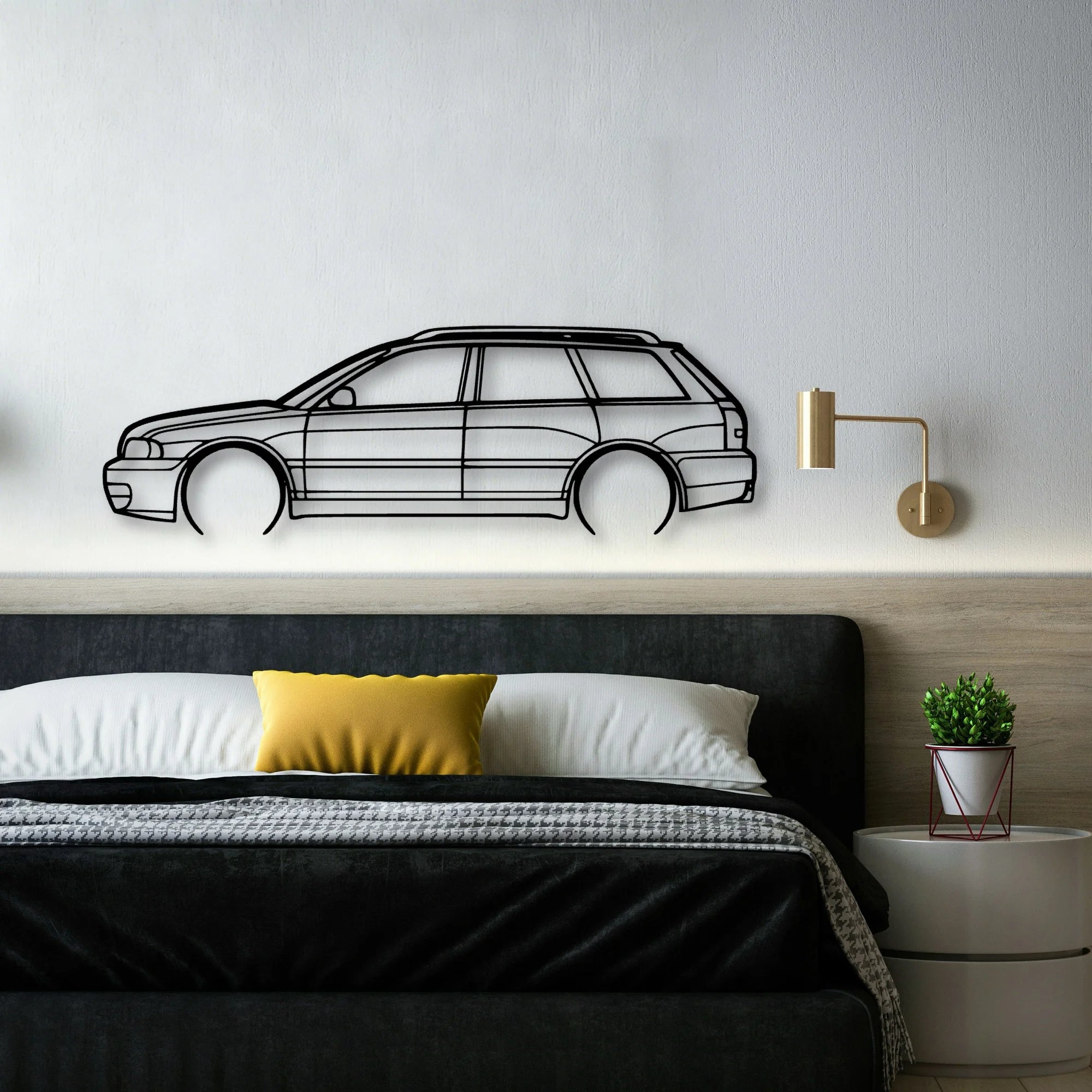 S4 Avant B5 2 Classic Silhouette Metal Wall Art - Automotive Garage Decor