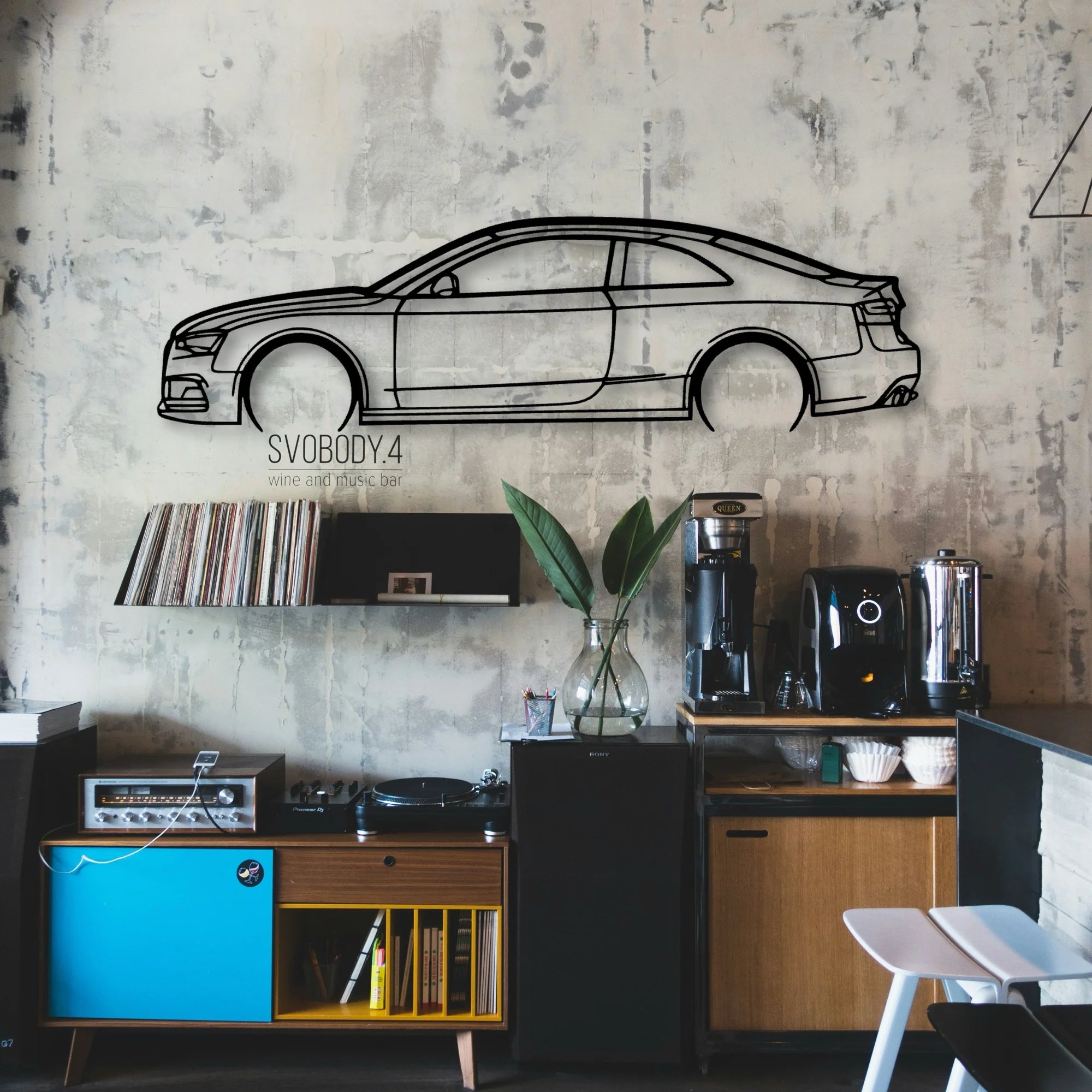 S5 2012 Classic Silhouette Metal Wall Art - Automotive Garage Decor