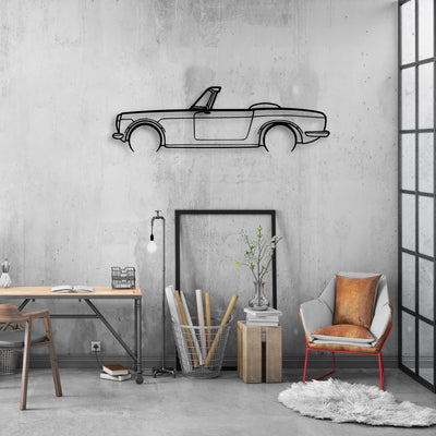 S600 1965 Classic Silhouette Metal Wall Art - Automotive Garage Decor
