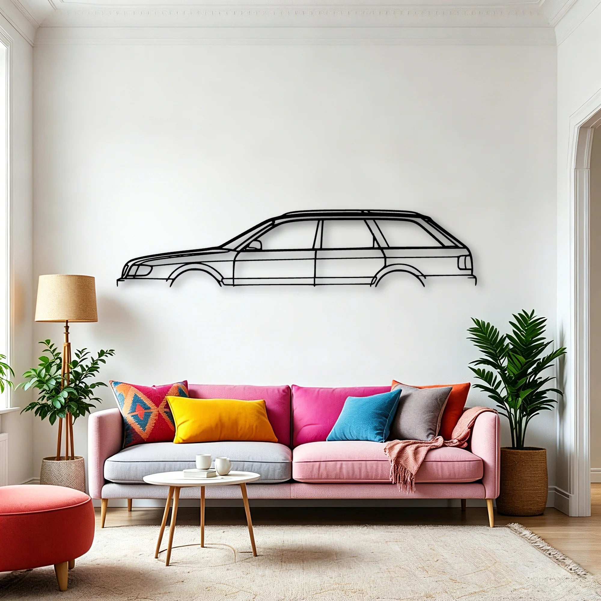 S6 C4 1996 Classic Silhouette Metal Wall Art - Automotive Garage Decor