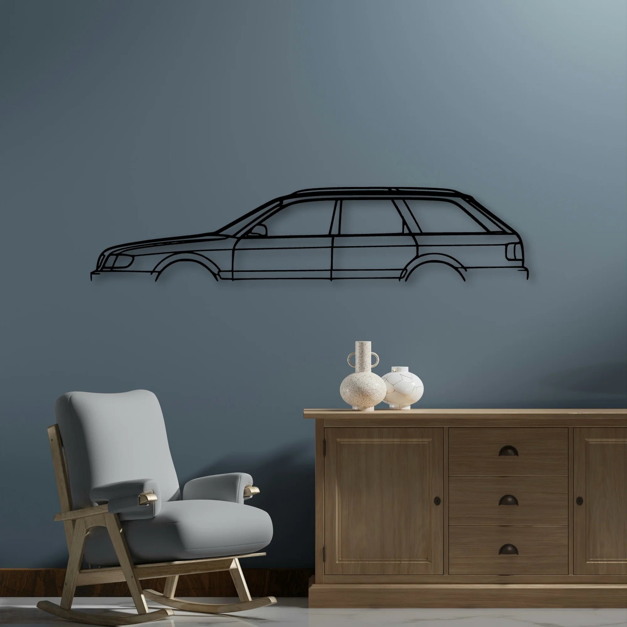 S6 C4 1996 Classic Silhouette Metal Wall Art - Automotive Garage Decor