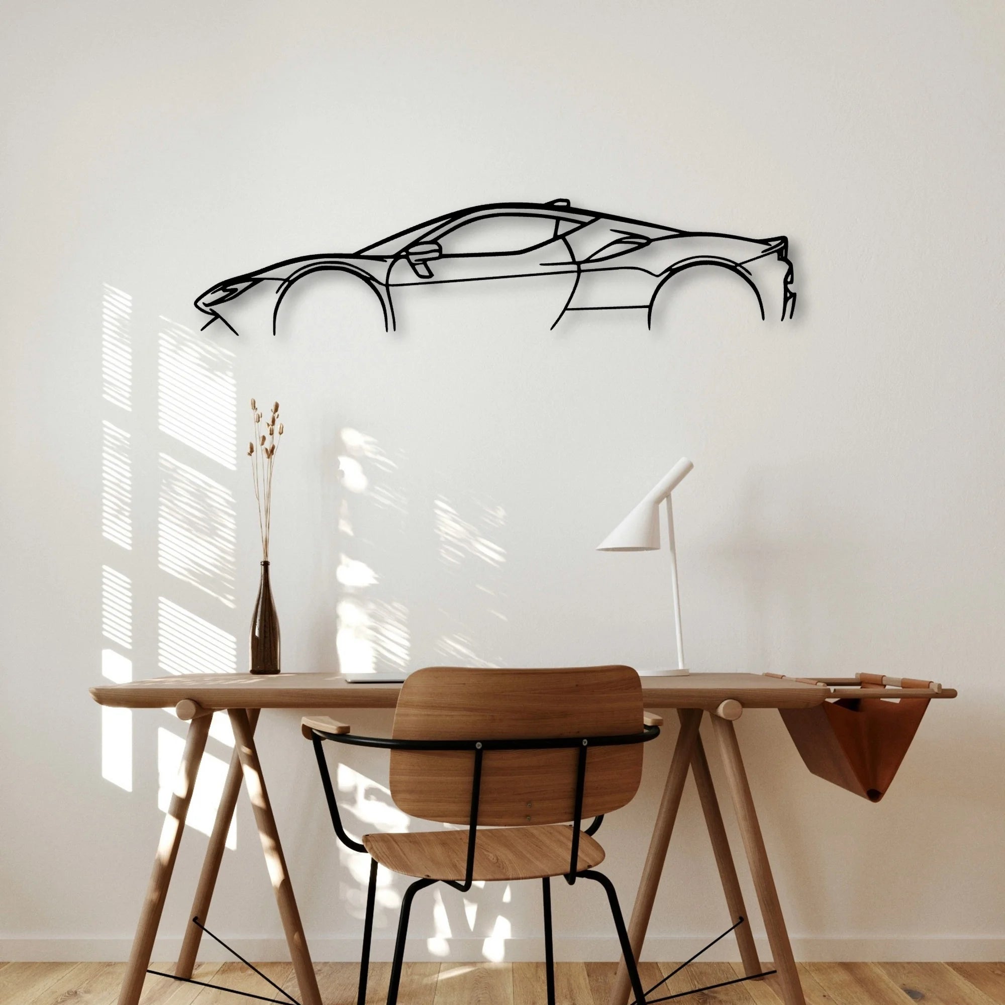 SF90 Stradale Classic Silhouette Metal Wall Art - Automotive Garage Decor