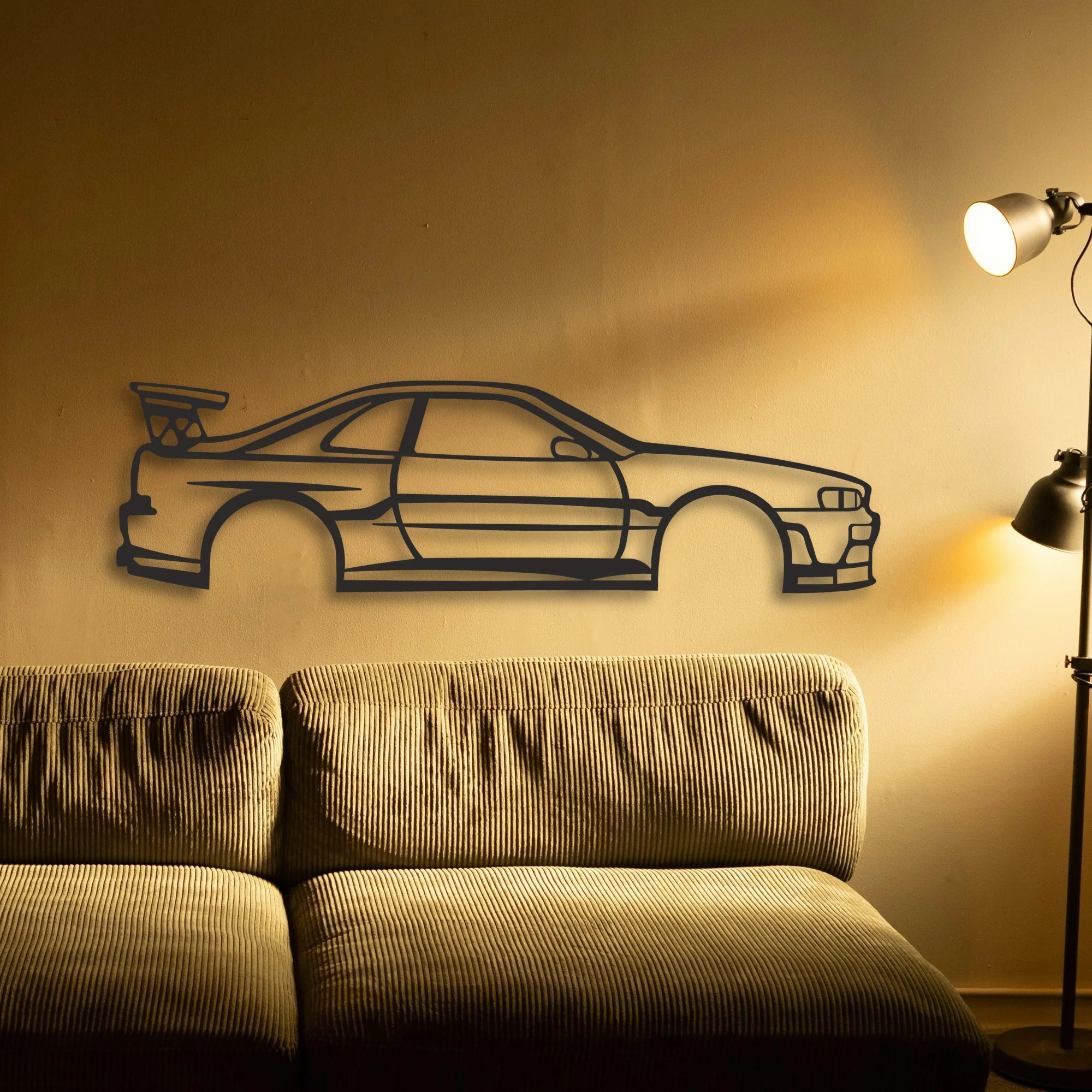 SKYLINE Classic Silhouette Metal Wall Art - Automotive Garage Decor