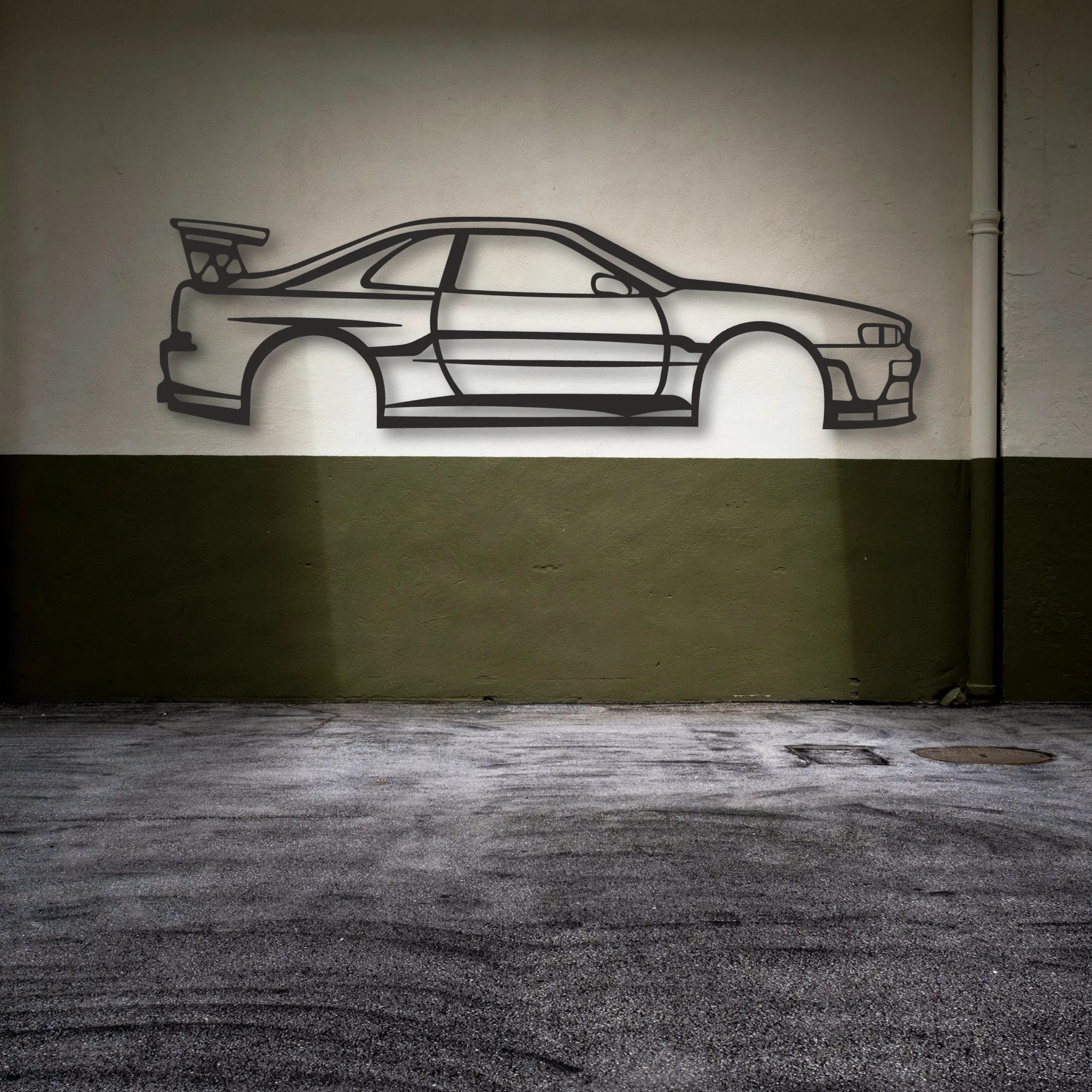 SKYLINE Classic Silhouette Metal Wall Art - Automotive Garage Decor
