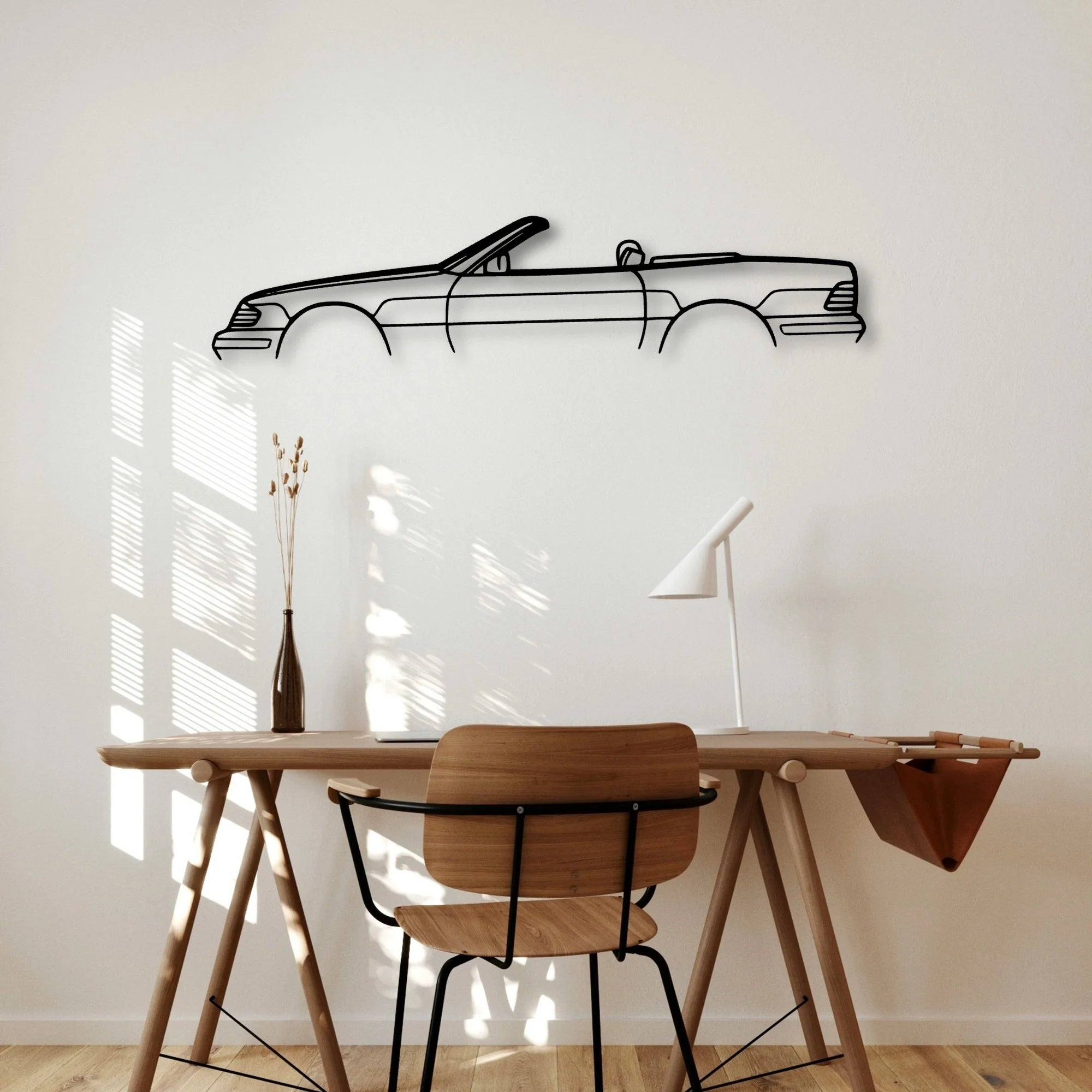 SL Class R129 Classic Silhouette Metal Wall Art - Automotive Garage Decor