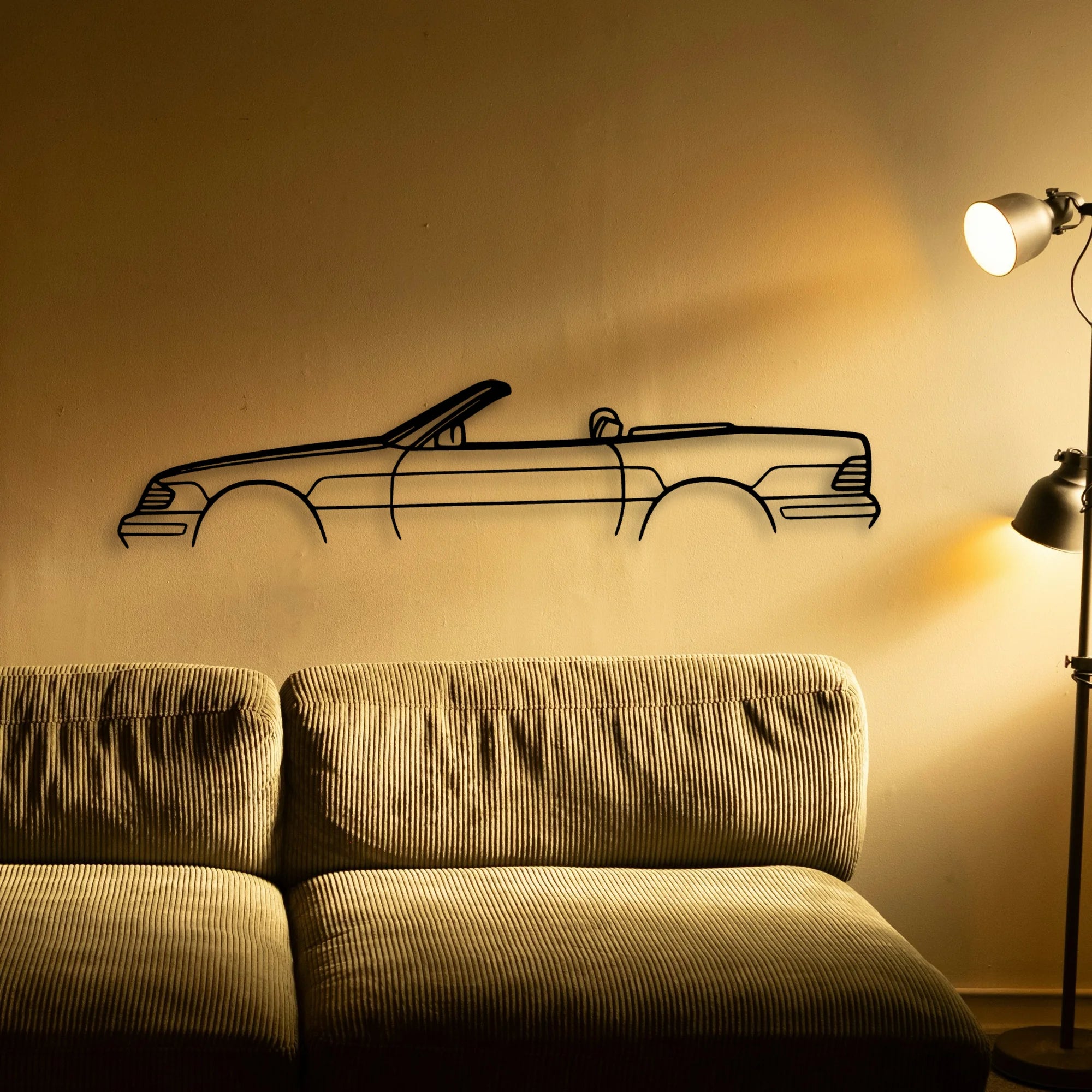 SL Class R129 Classic Silhouette Metal Wall Art - Automotive Garage Decor