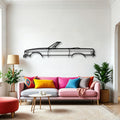 SL450 Convertible 1973 Classic Silhouette Metal Wall Art - Automotive Garage Decor