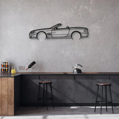 SL55 R230 2 Classic Silhouette Metal Wall Art - Automotive Garage Decor