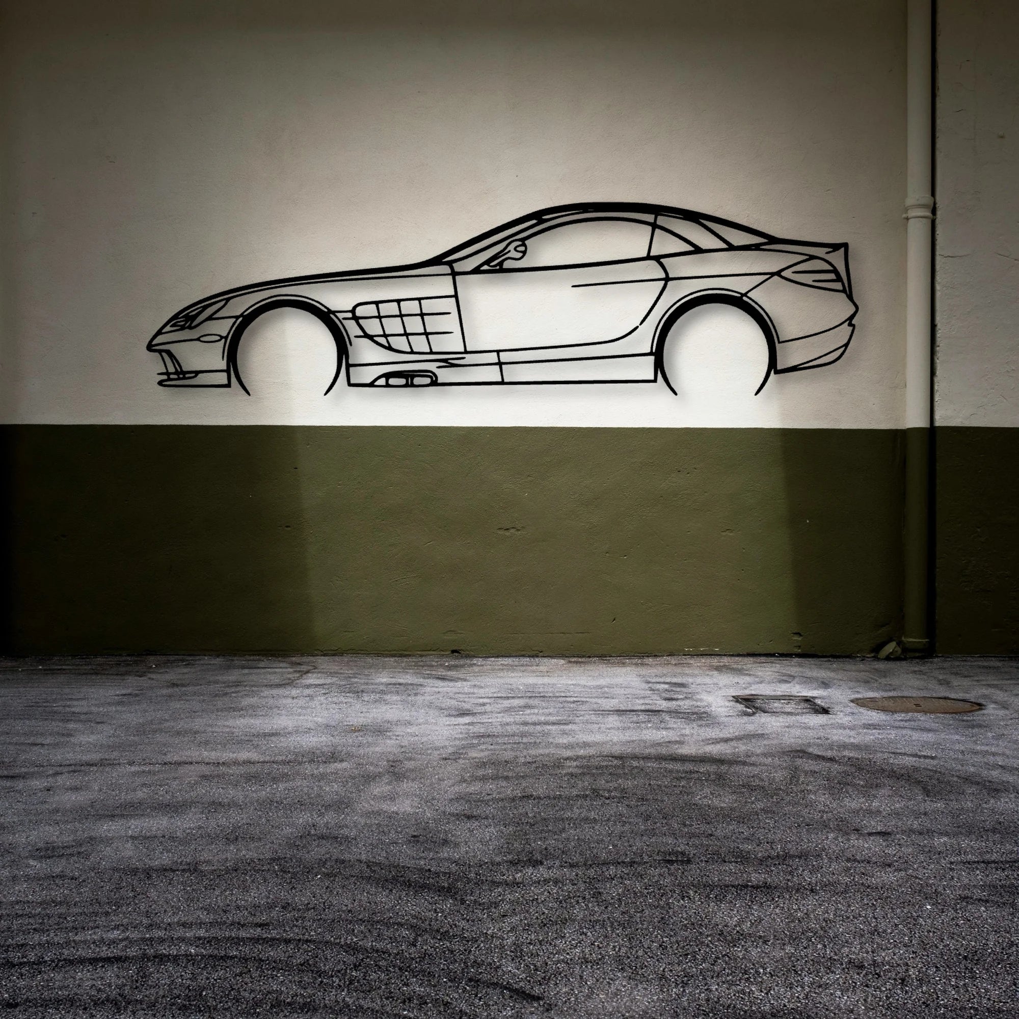 SLR 2008 Classic Silhouette Metal Wall Art - Automotive Garage Decor
