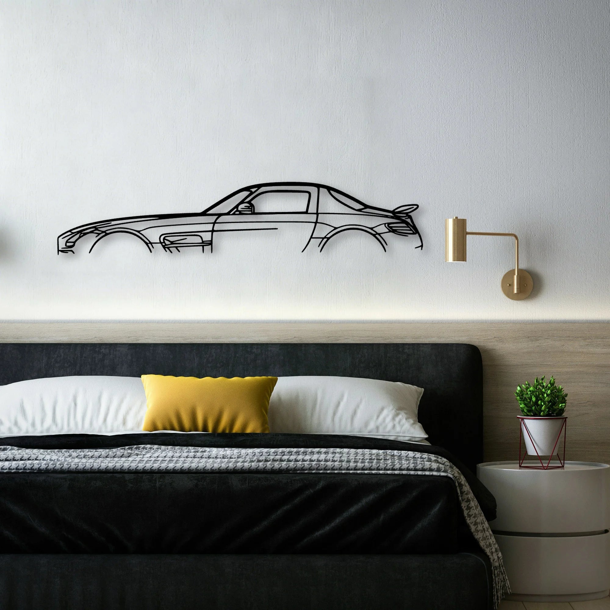 SLS AMG Classic Silhouette Metal Wall Art - Automotive Garage Decor