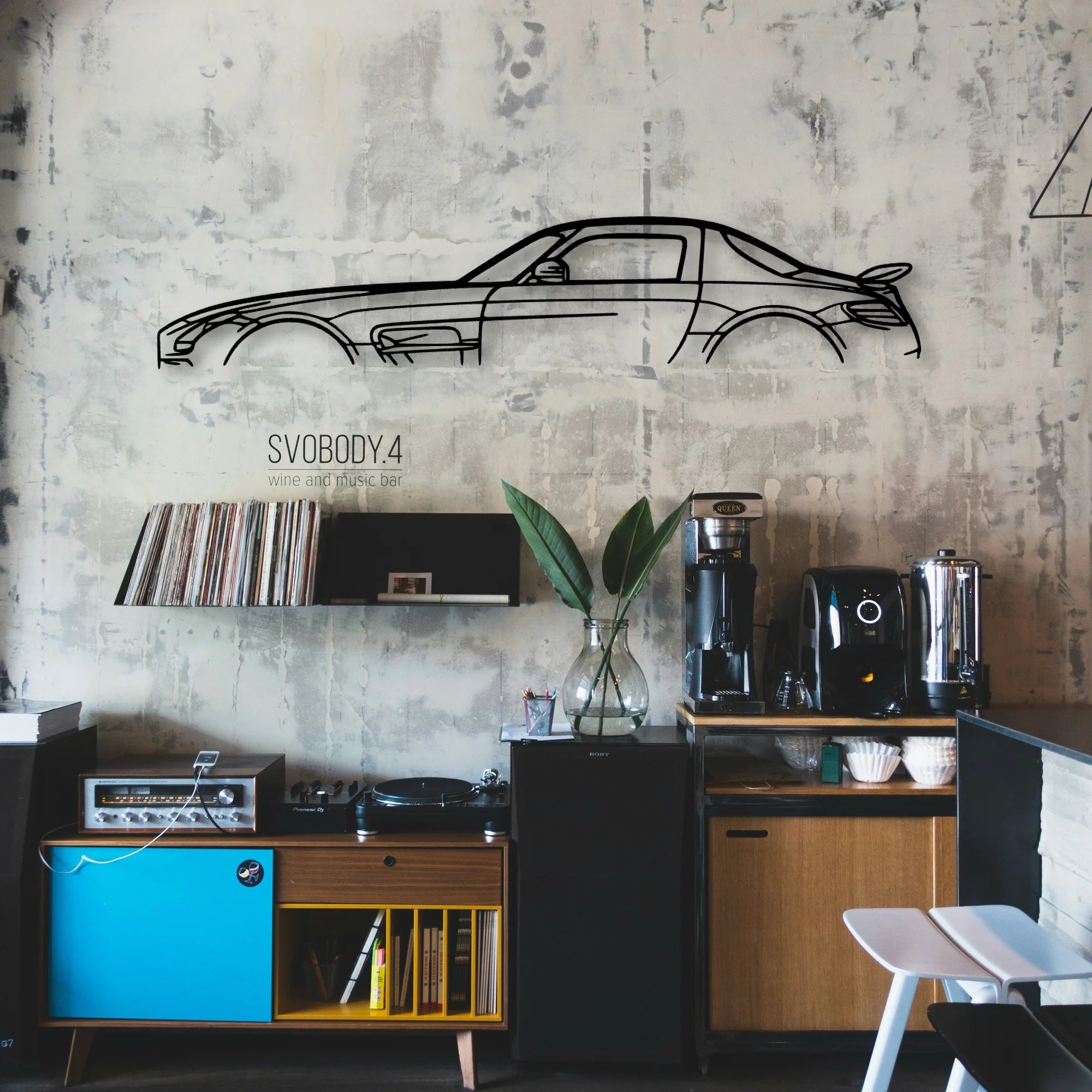 SLS AMG Classic Silhouette Metal Wall Art - Automotive Garage Decor