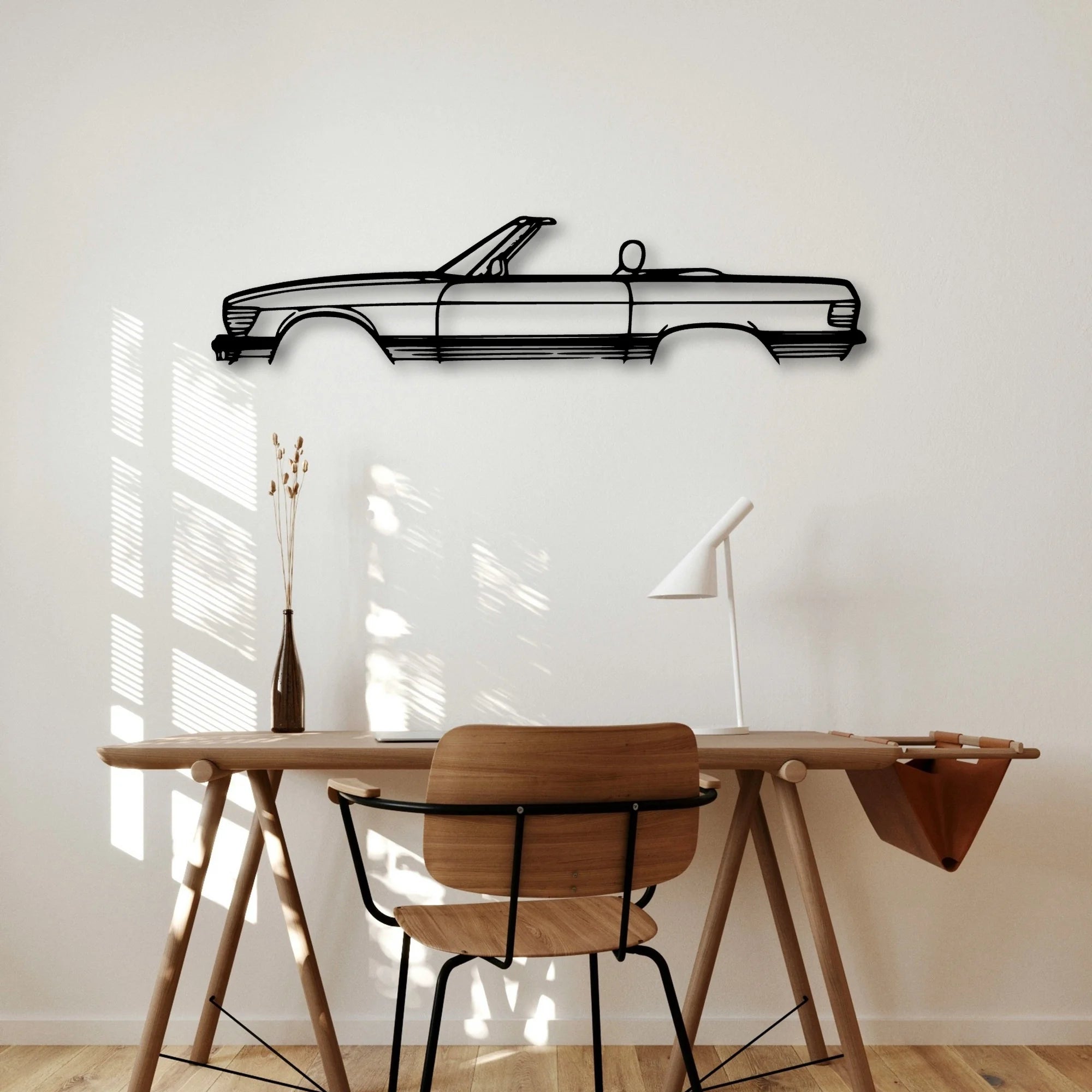 SL 1986 Classic Silhouette Metal Wall Art - Automotive Garage Decor