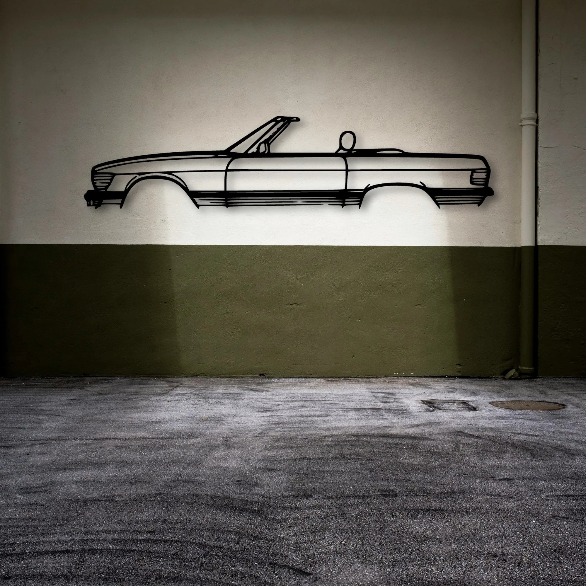 SL 1986 Classic Silhouette Metal Wall Art - Automotive Garage Decor