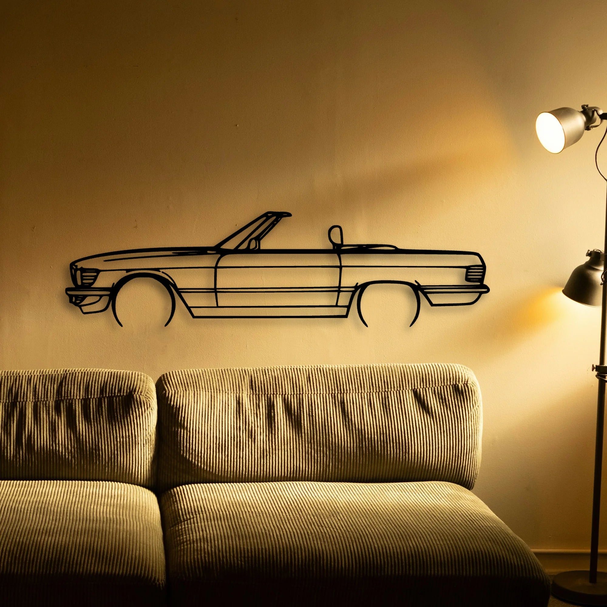 SL 1987 Classic Silhouette Metal Wall Art - Automotive Garage Decor