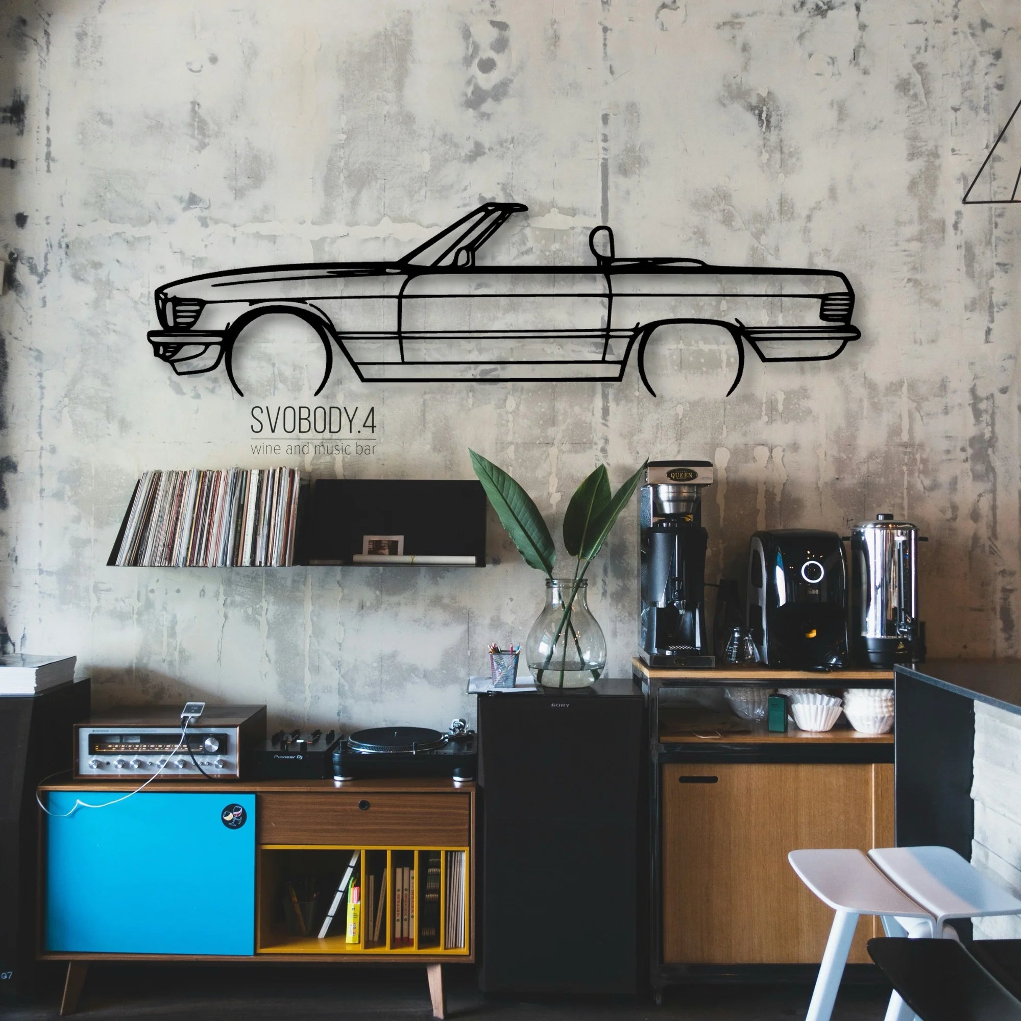 SL 1987 Classic Silhouette Metal Wall Art - Automotive Garage Decor