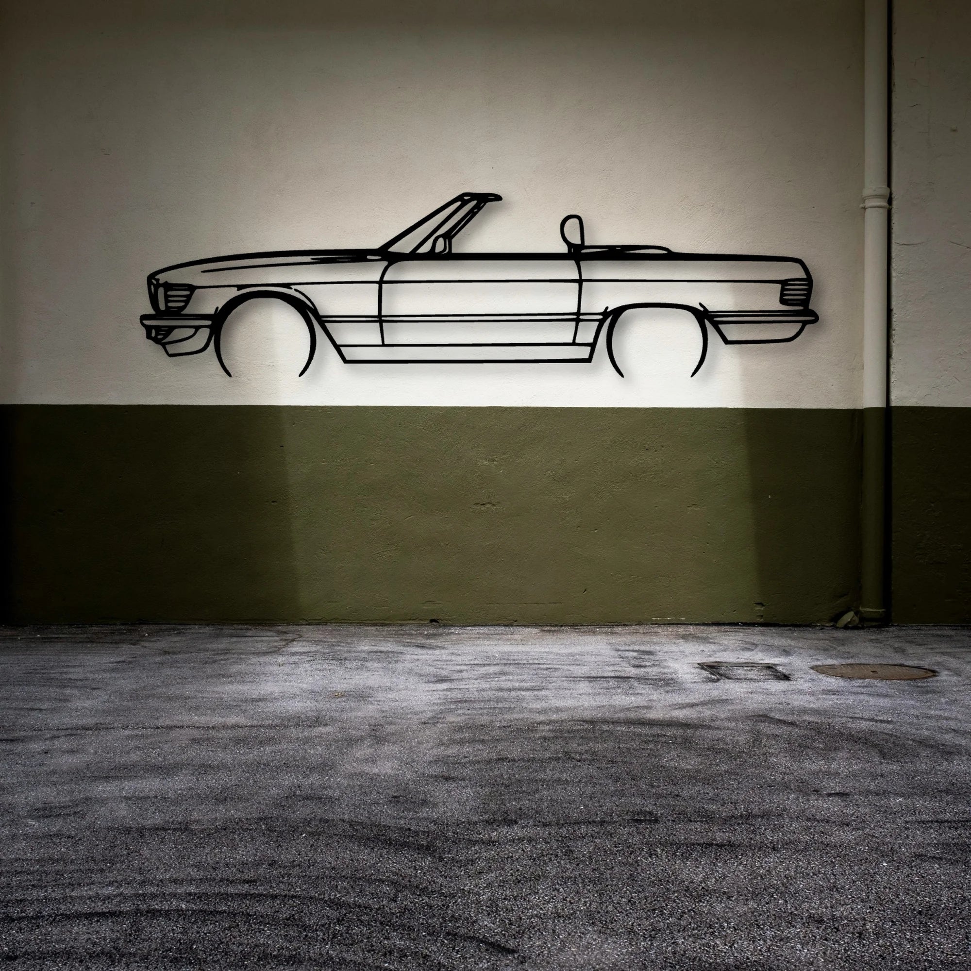 SL 1987 Classic Silhouette Metal Wall Art - Automotive Garage Decor