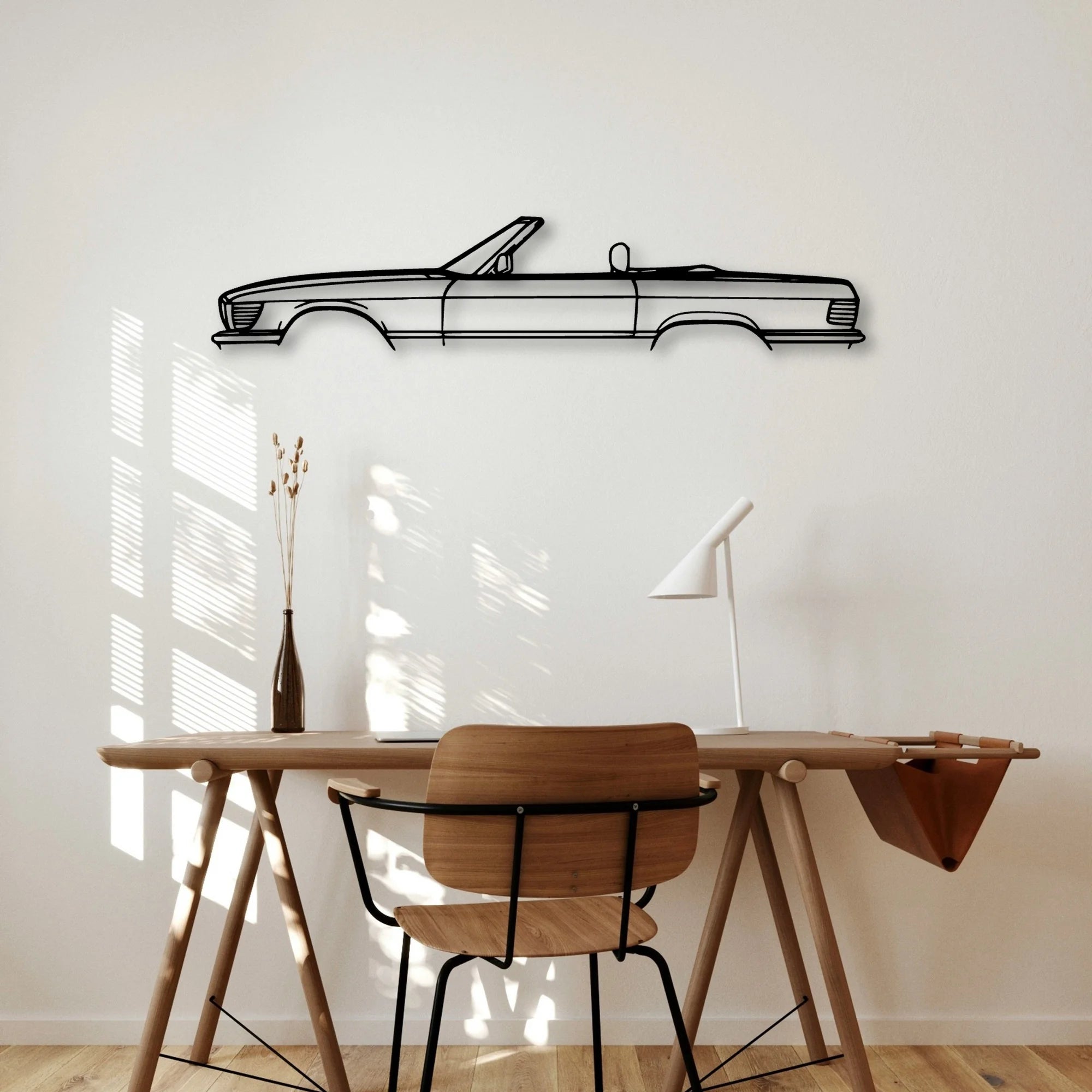 SL 560 1988 Classic Silhouette Metal Wall Art - Automotive Garage Decor