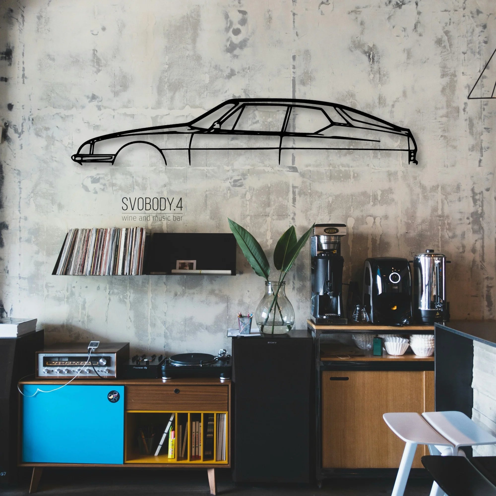 SM 1973 Classic Silhouette Metal Wall Art - Automotive Garage Decor