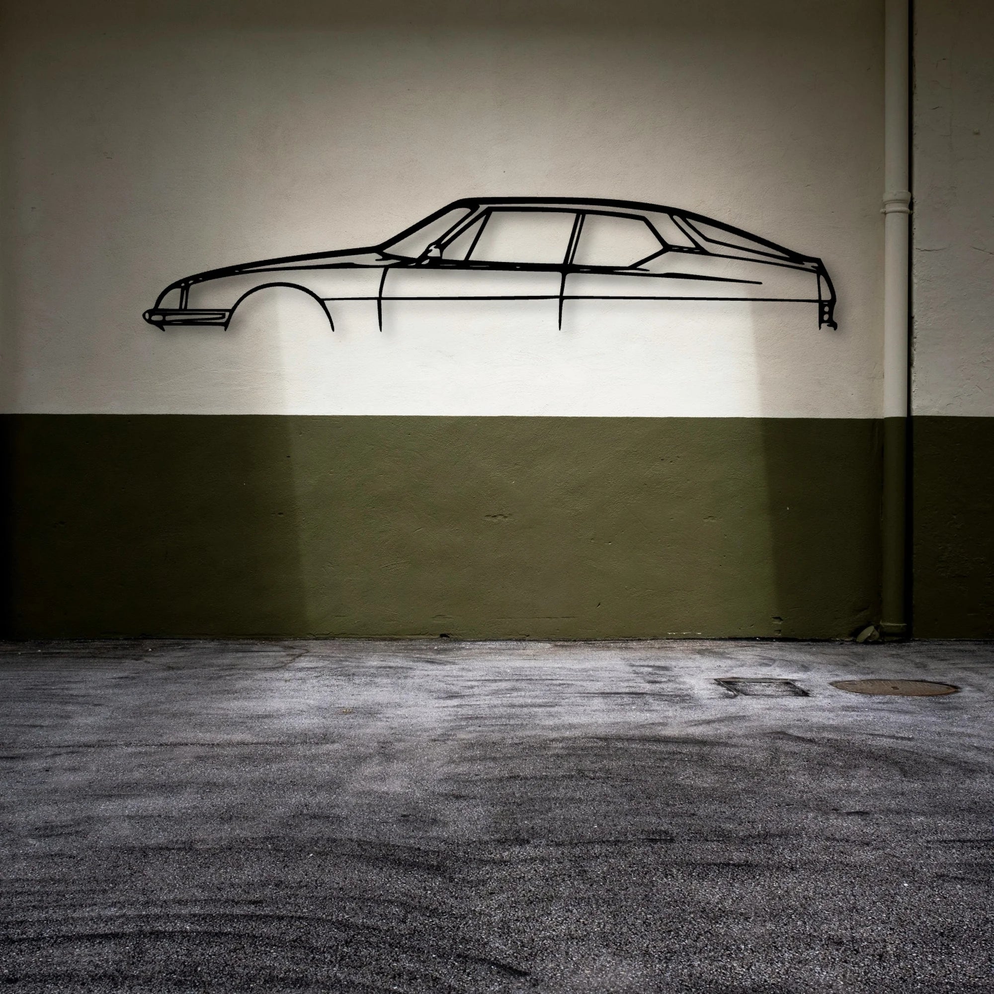 SM 1973 Classic Silhouette Metal Wall Art - Automotive Garage Decor