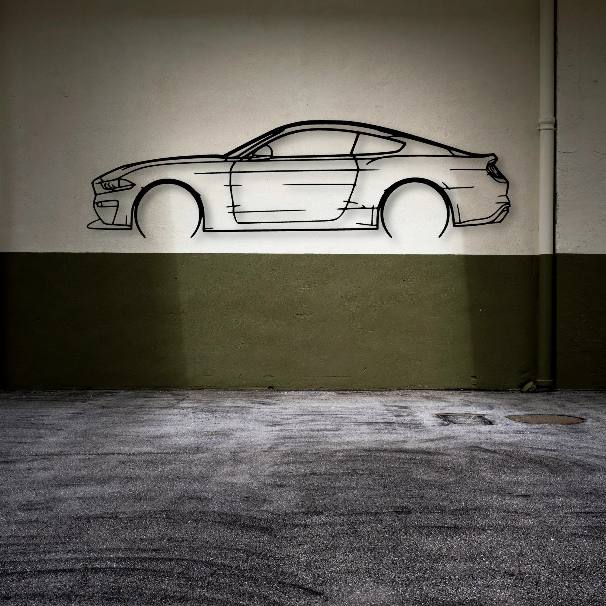 SM Edition Mustang 2 Classic Silhouette Metal Wall Art - Automotive Garage Decor